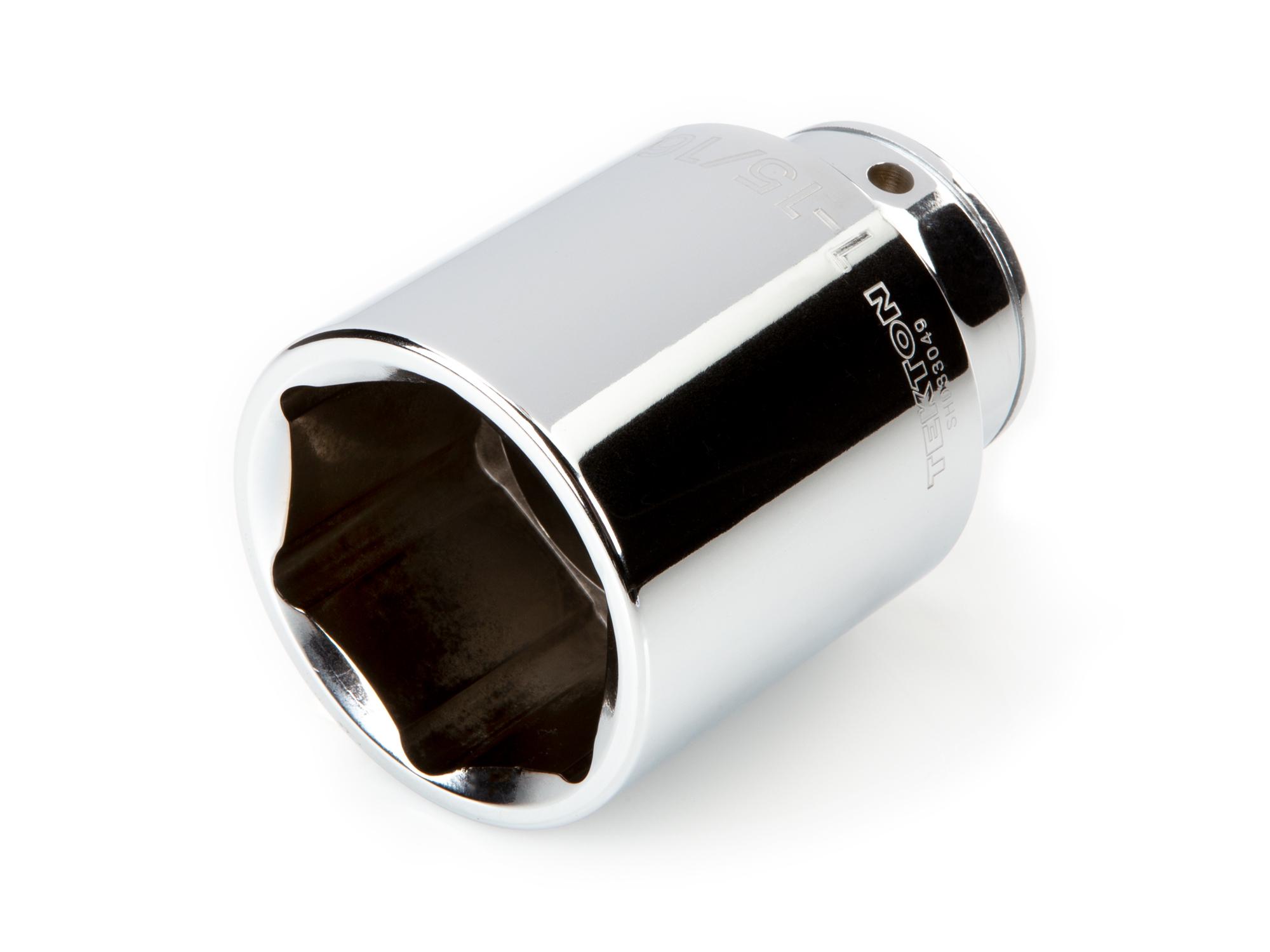 Front-right angle view of Tekton hand drive 6-point socket. Item #SHD33049
