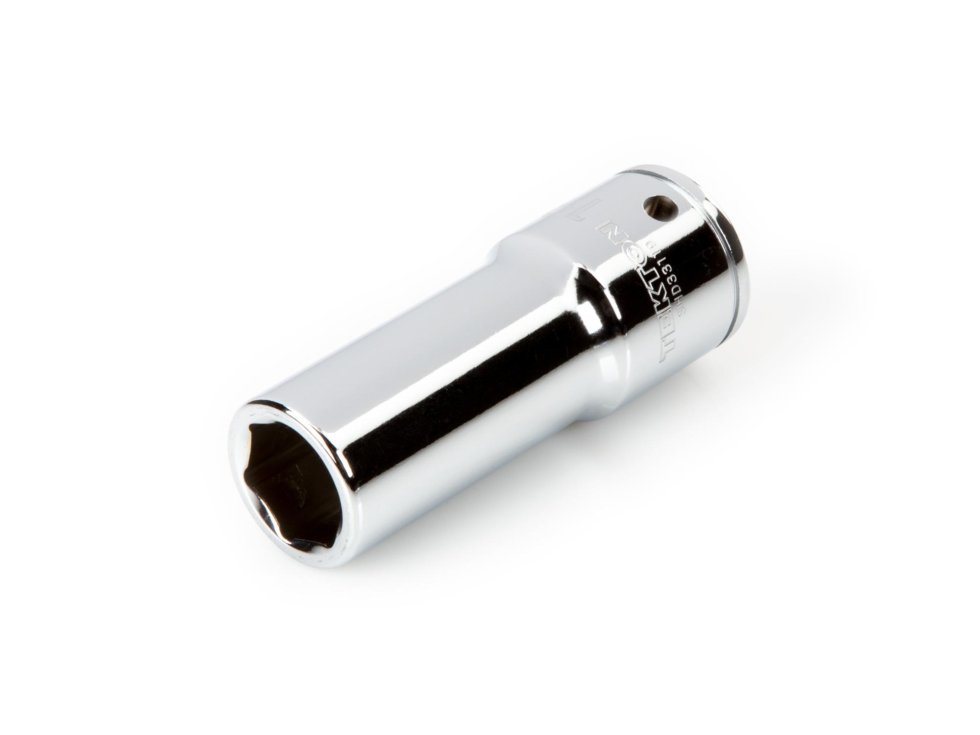 Front-right angle view of Tekton hand drive 6-point socket. Item #SHD33119