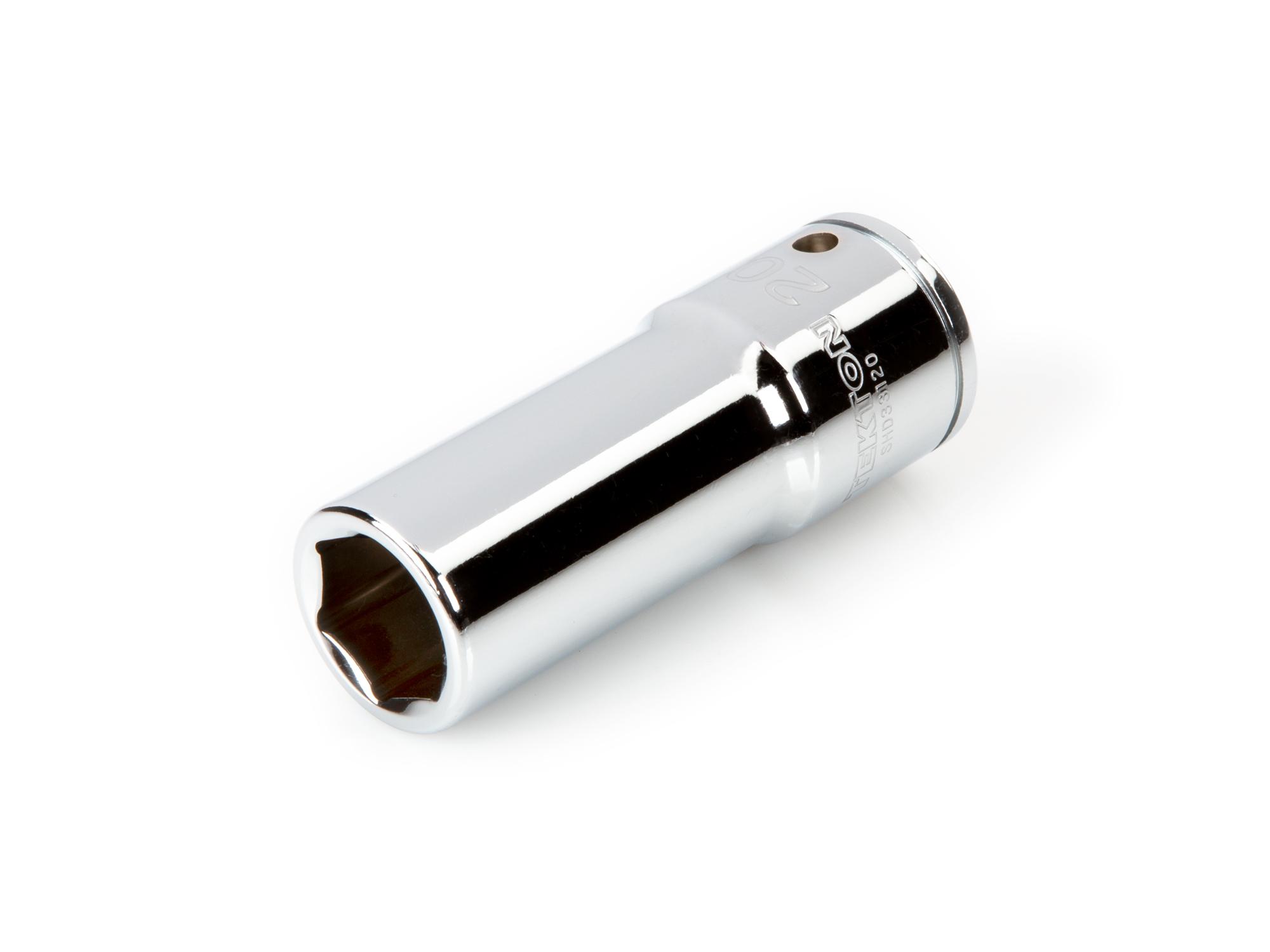 Front-right angle view of Tekton hand drive 6-point socket. Item #SHD33120