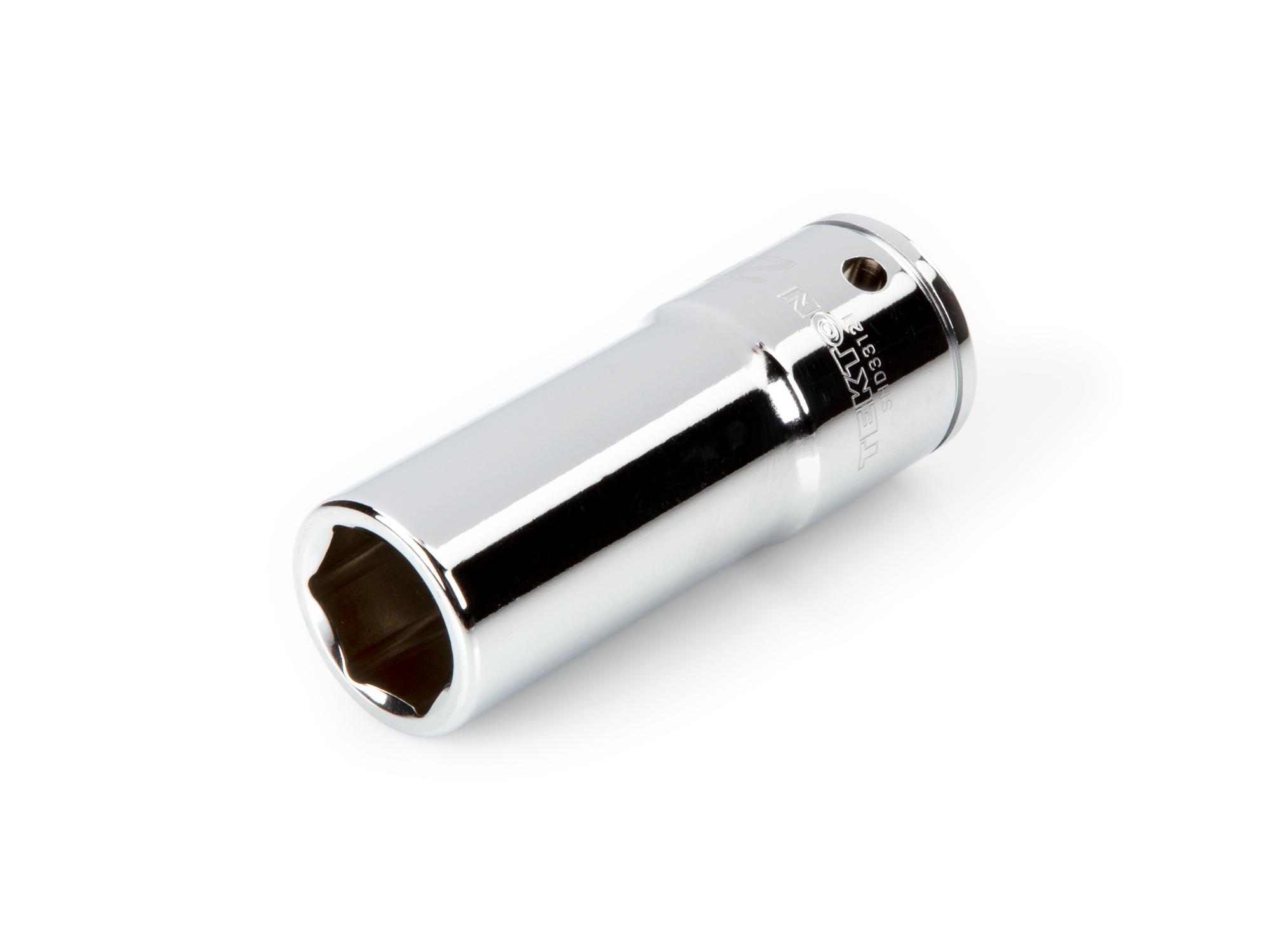 Front-right angle view of Tekton hand drive 6-point socket. Item #SHD33121