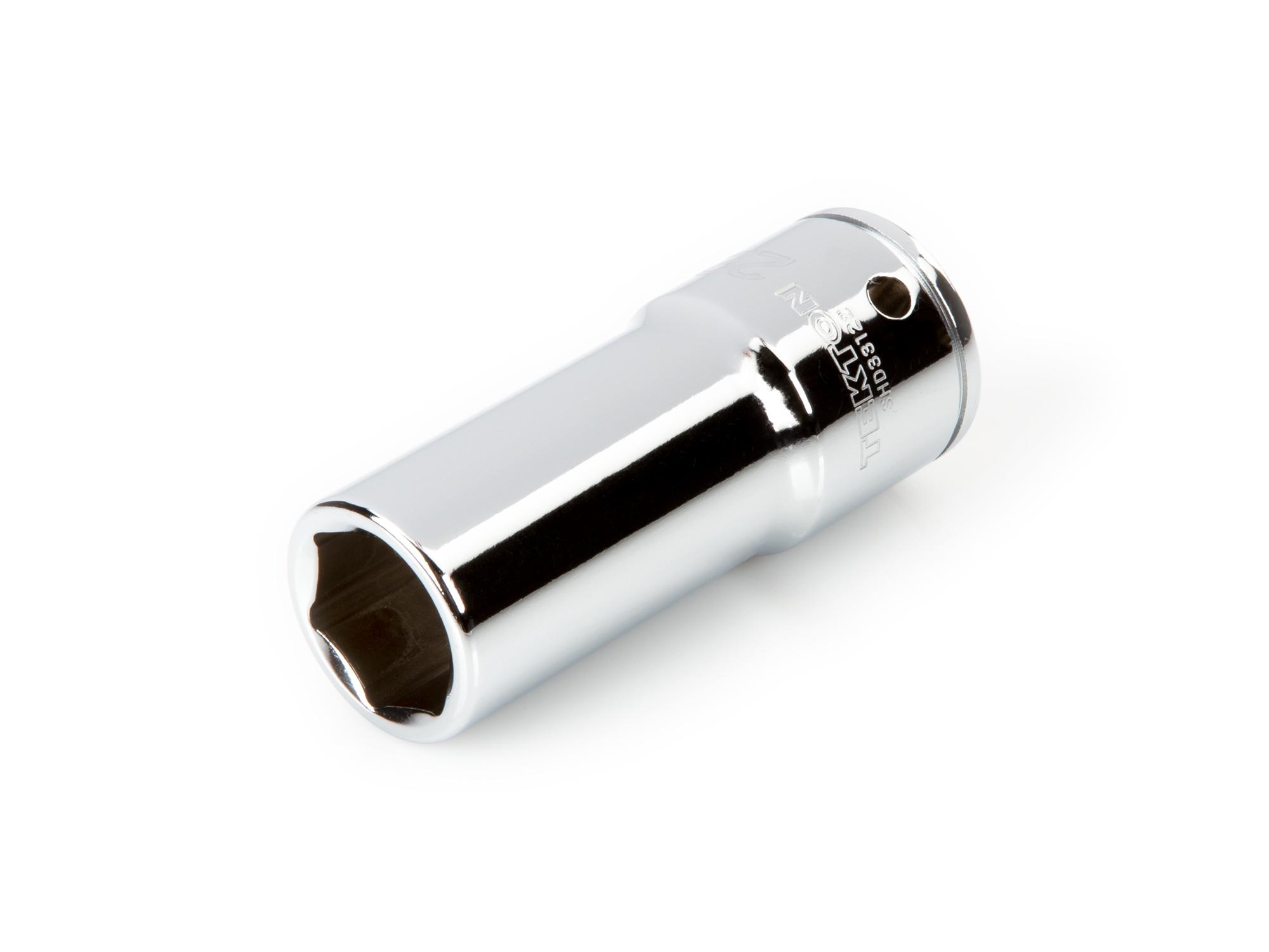 Front-right angle view of Tekton hand drive 6-point socket. Item #SHD33122