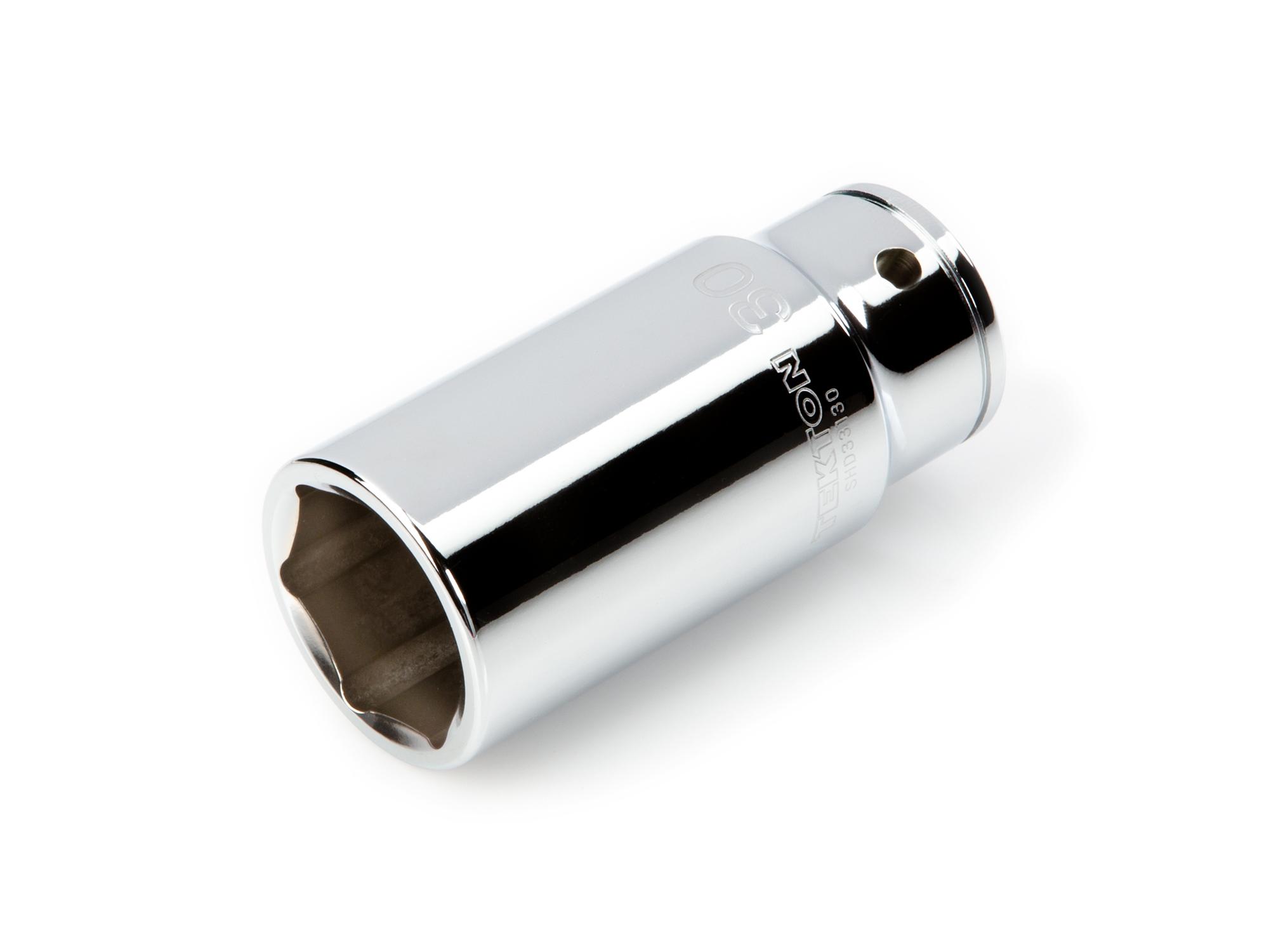 Front-right angle view of Tekton hand drive 6-point socket. Item #SHD33130