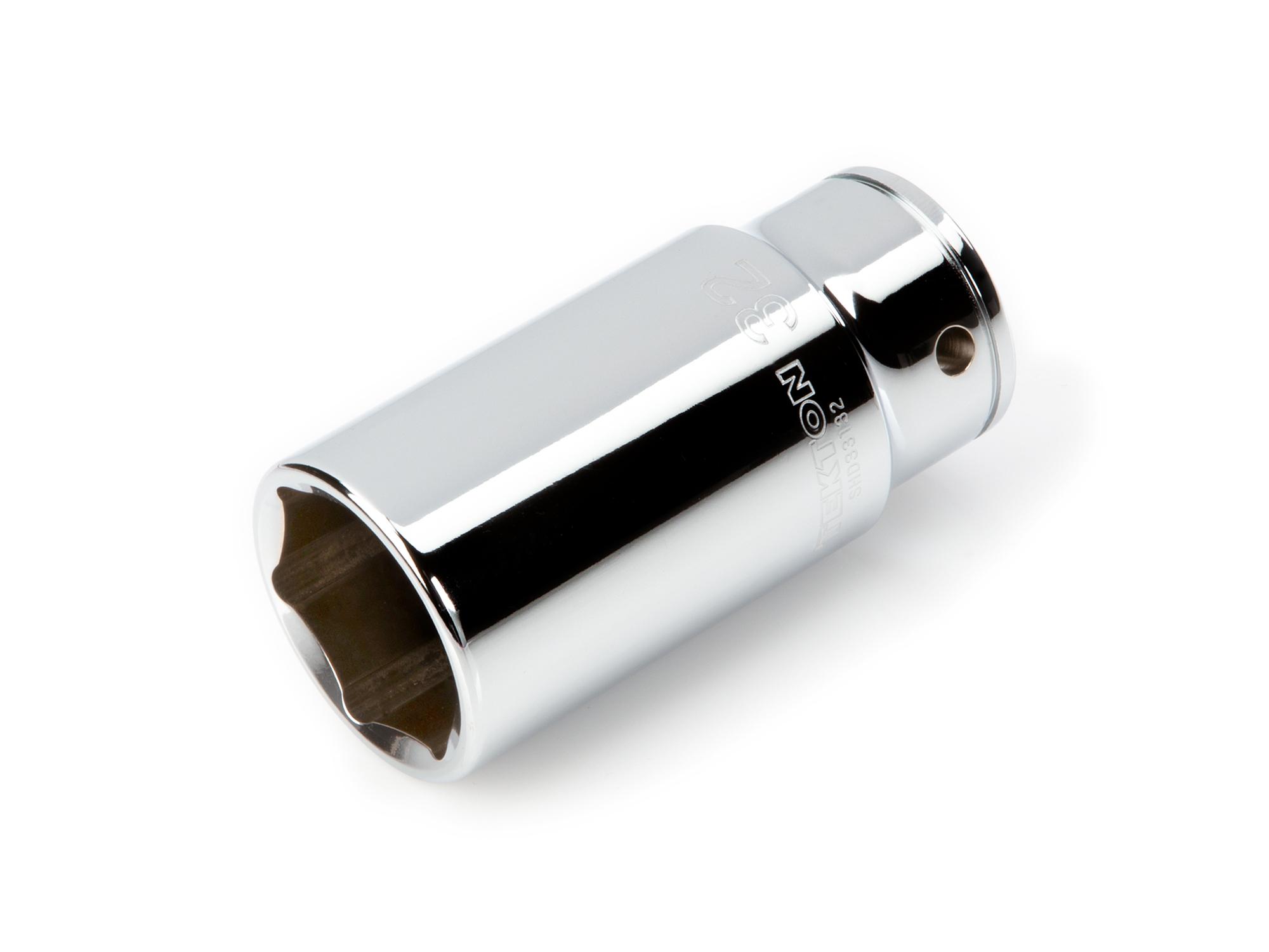 Front-right angle view of Tekton hand drive 6-point socket. Item #SHD33132