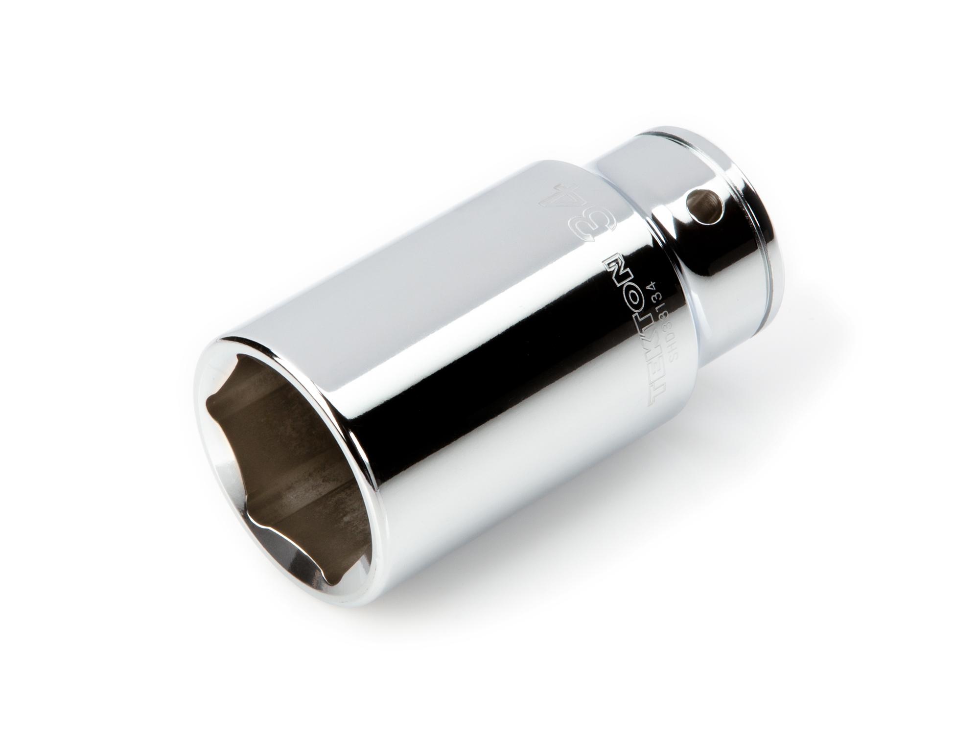Front-right angle view of Tekton hand drive 6-point socket. Item #SHD33134