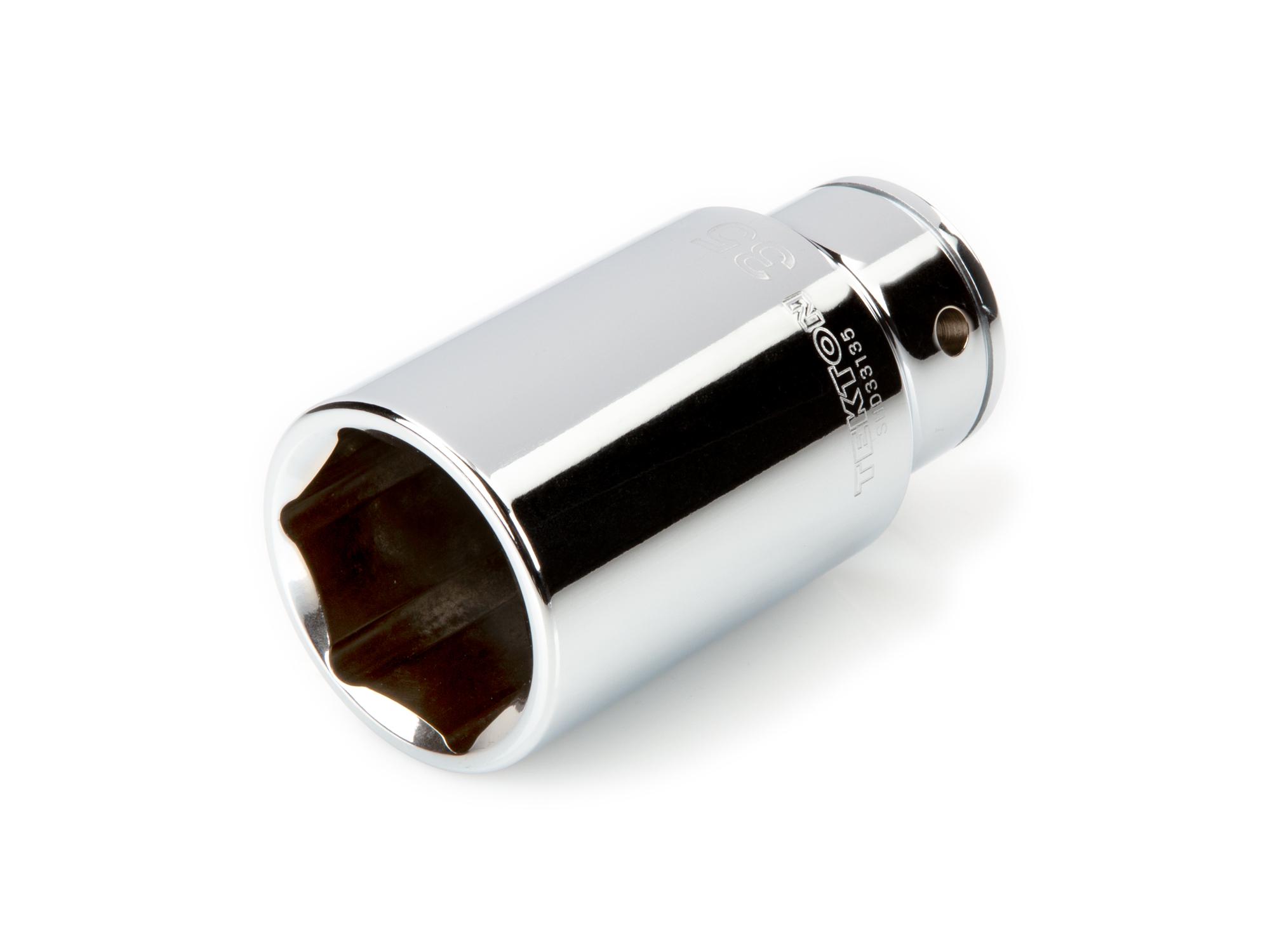 Front-right angle view of Tekton hand drive 6-point socket. Item #SHD33135