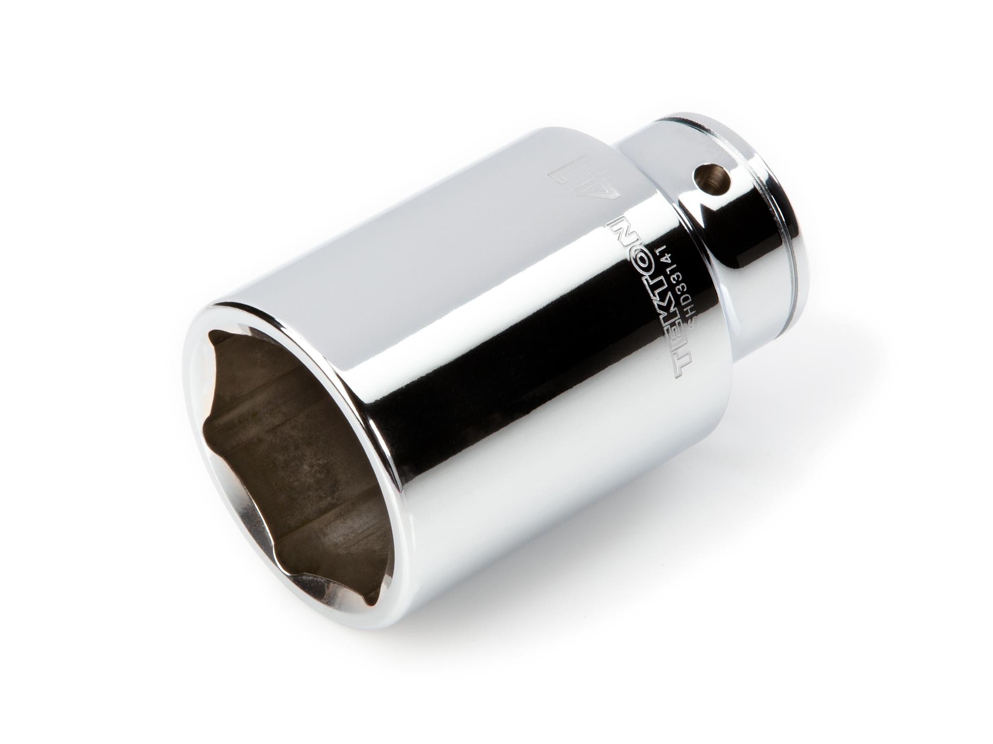 Front-right angle view of Tekton hand drive 6-point socket. Item #SHD33141