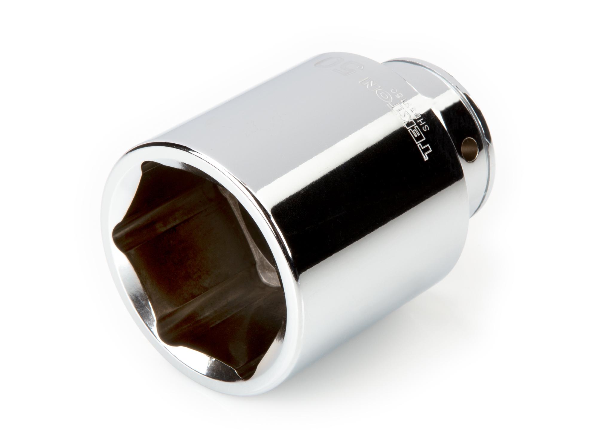 Front-right angle view of Tekton hand drive 6-point socket. Item #SHD33150