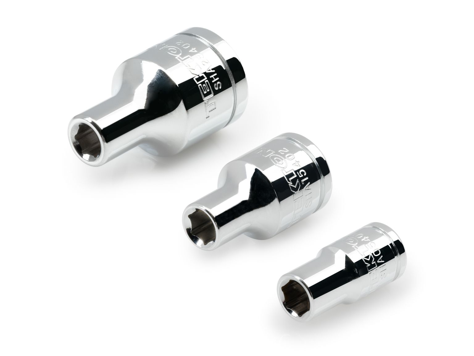 1/4, 3/8, 1/2 Inch Drive Magnetic Hex Bit Holder Socket Set (3-Piece)