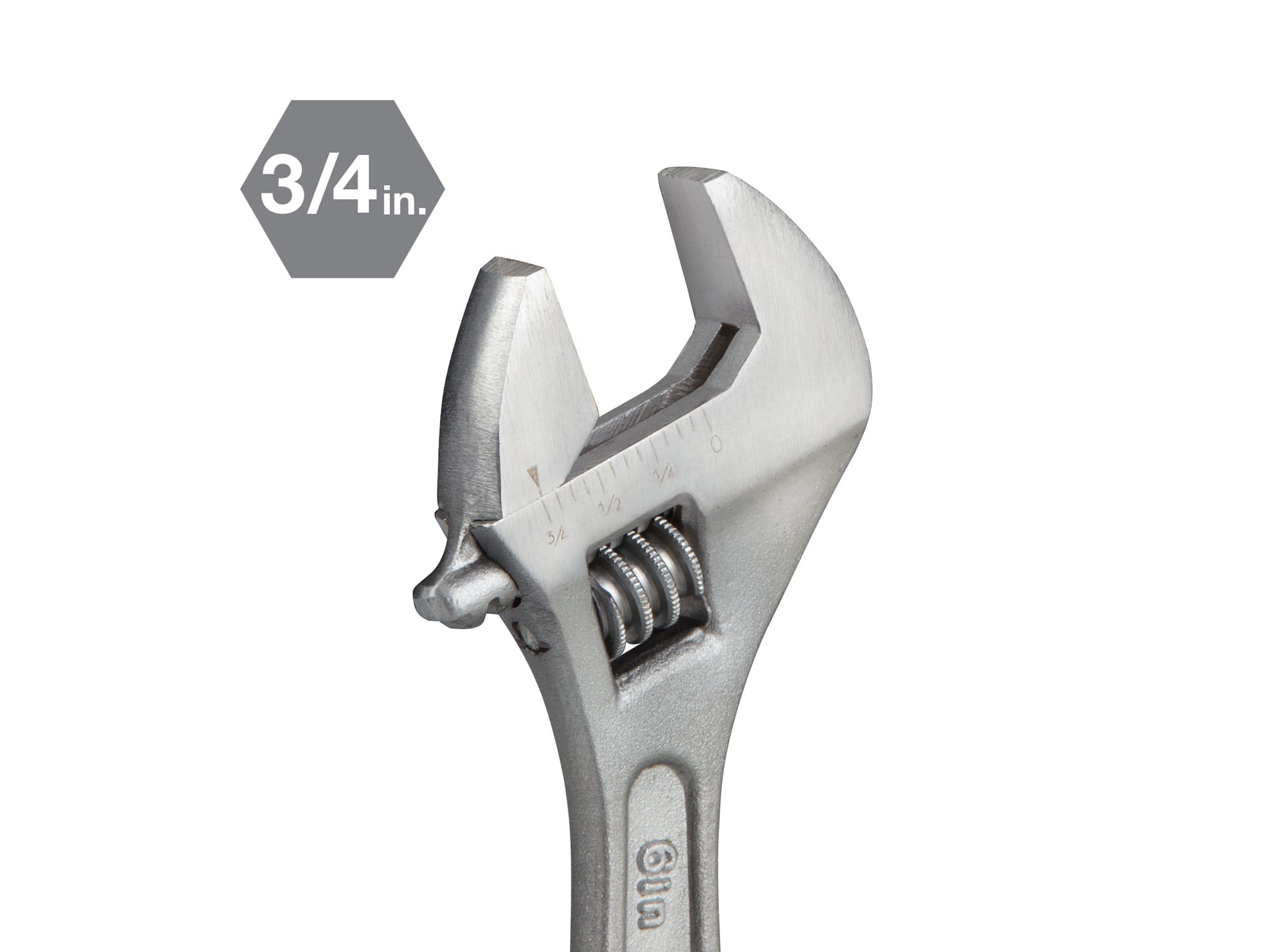 Closeup view of  Tekton  adjustable wrench