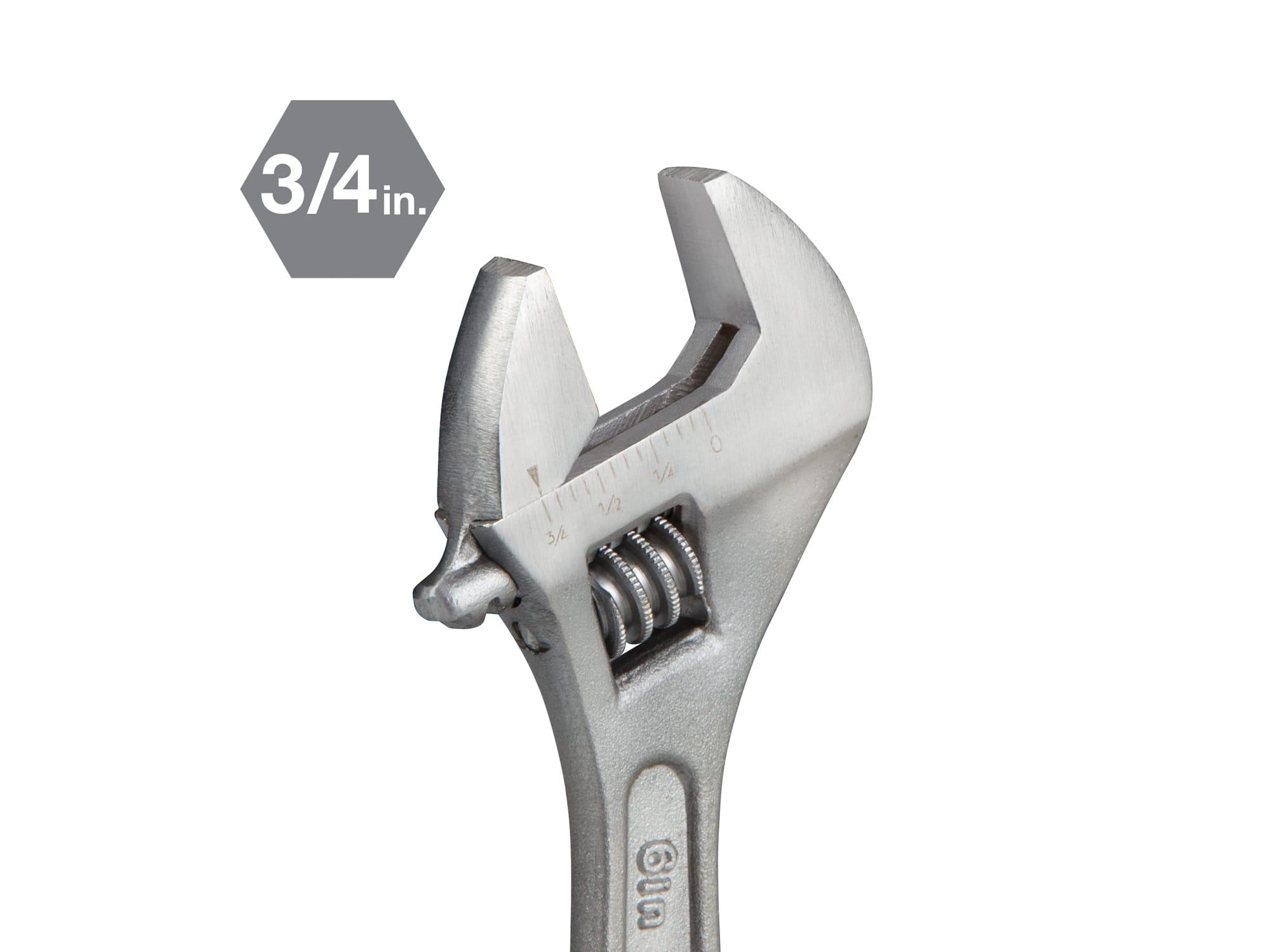 Closeup view of  Tekton  adjustable wrench