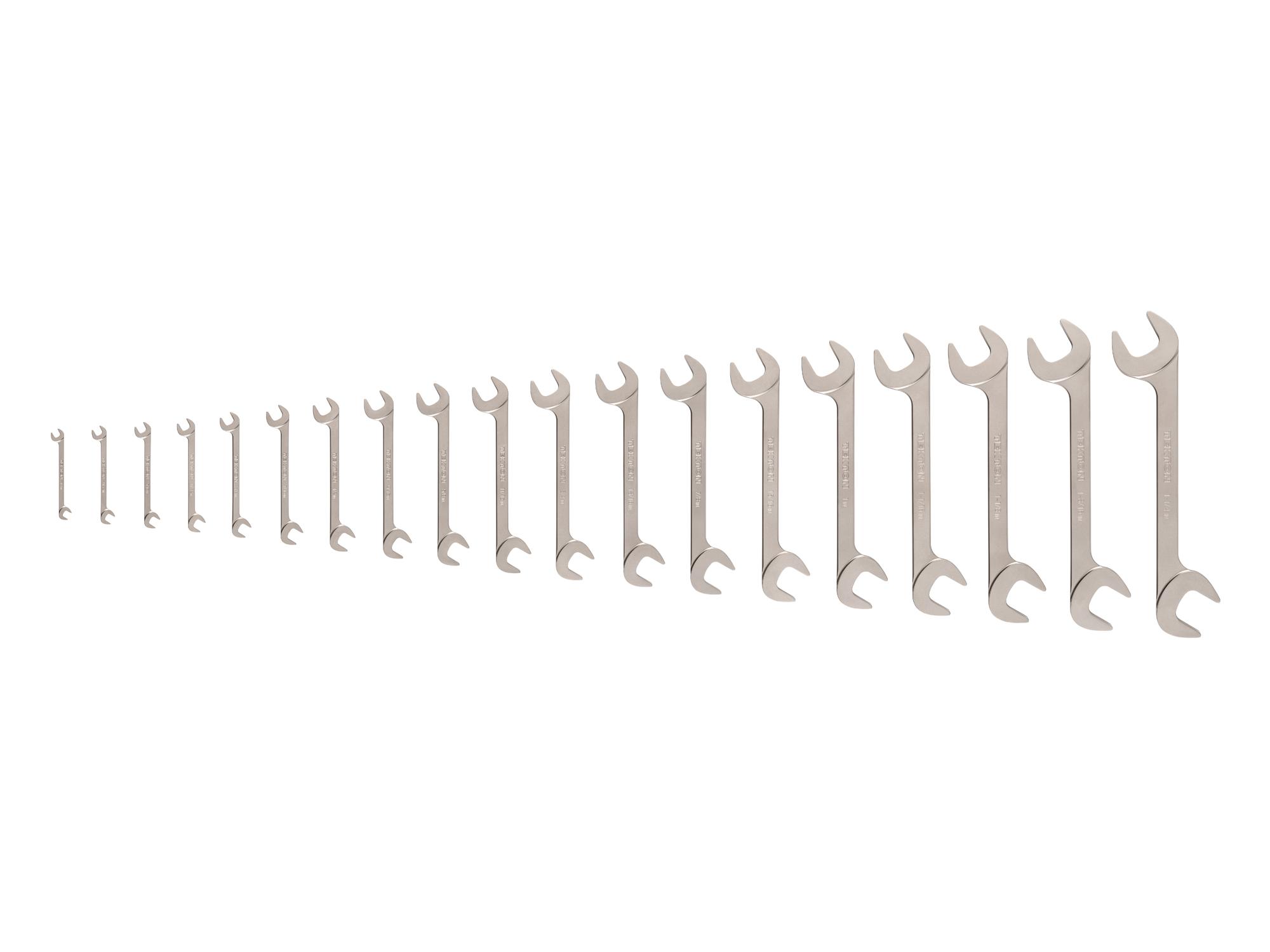 Angle Head Open End Wrench Set (19-Piece)