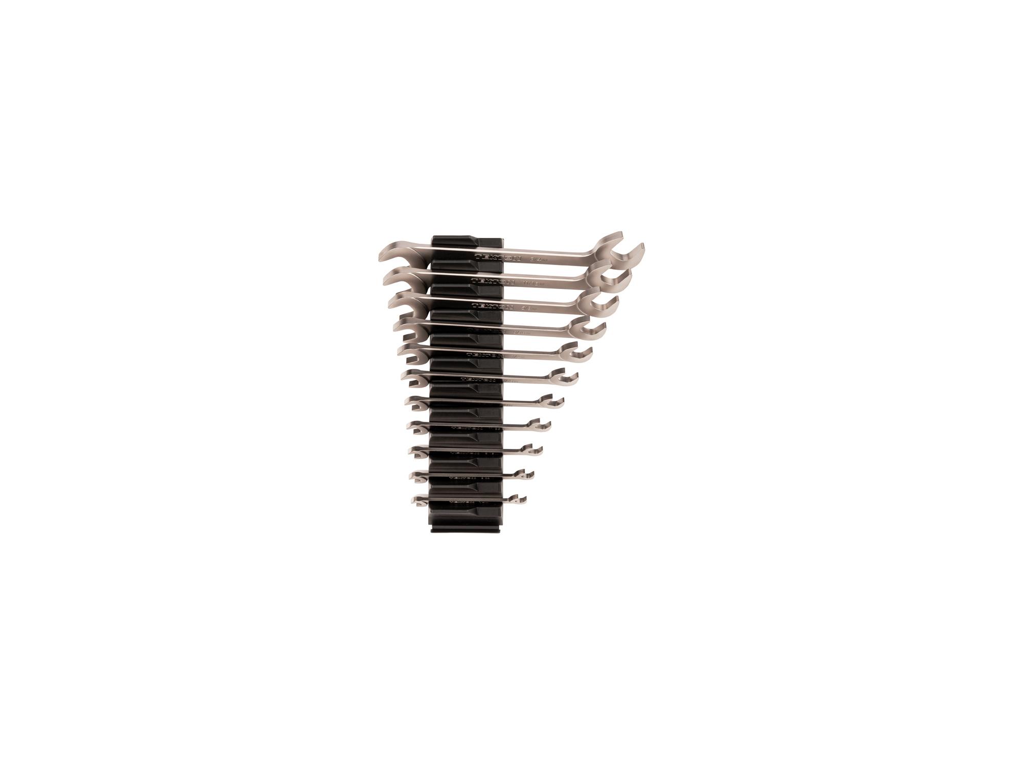 Front view of Tekton modular angle head wrench set. Item #WAE91501