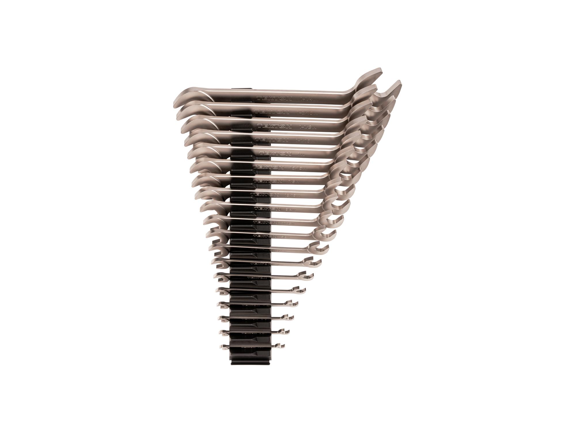 Front view of Tekton modular angle head wrench set. Item #WAE91503