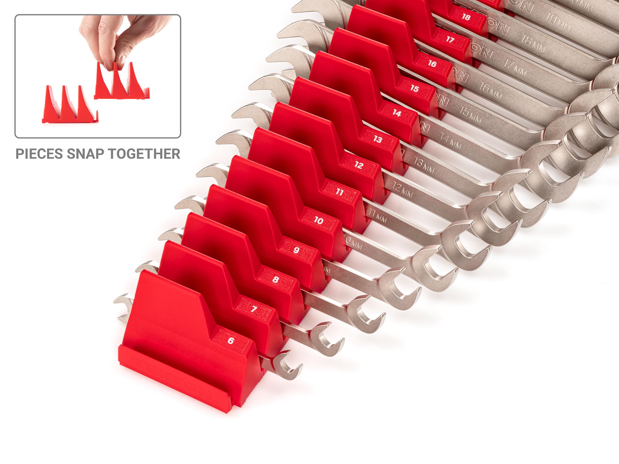 Tekton  angle head wrench set shown in a modular slotted organization option. Item #WAE92503