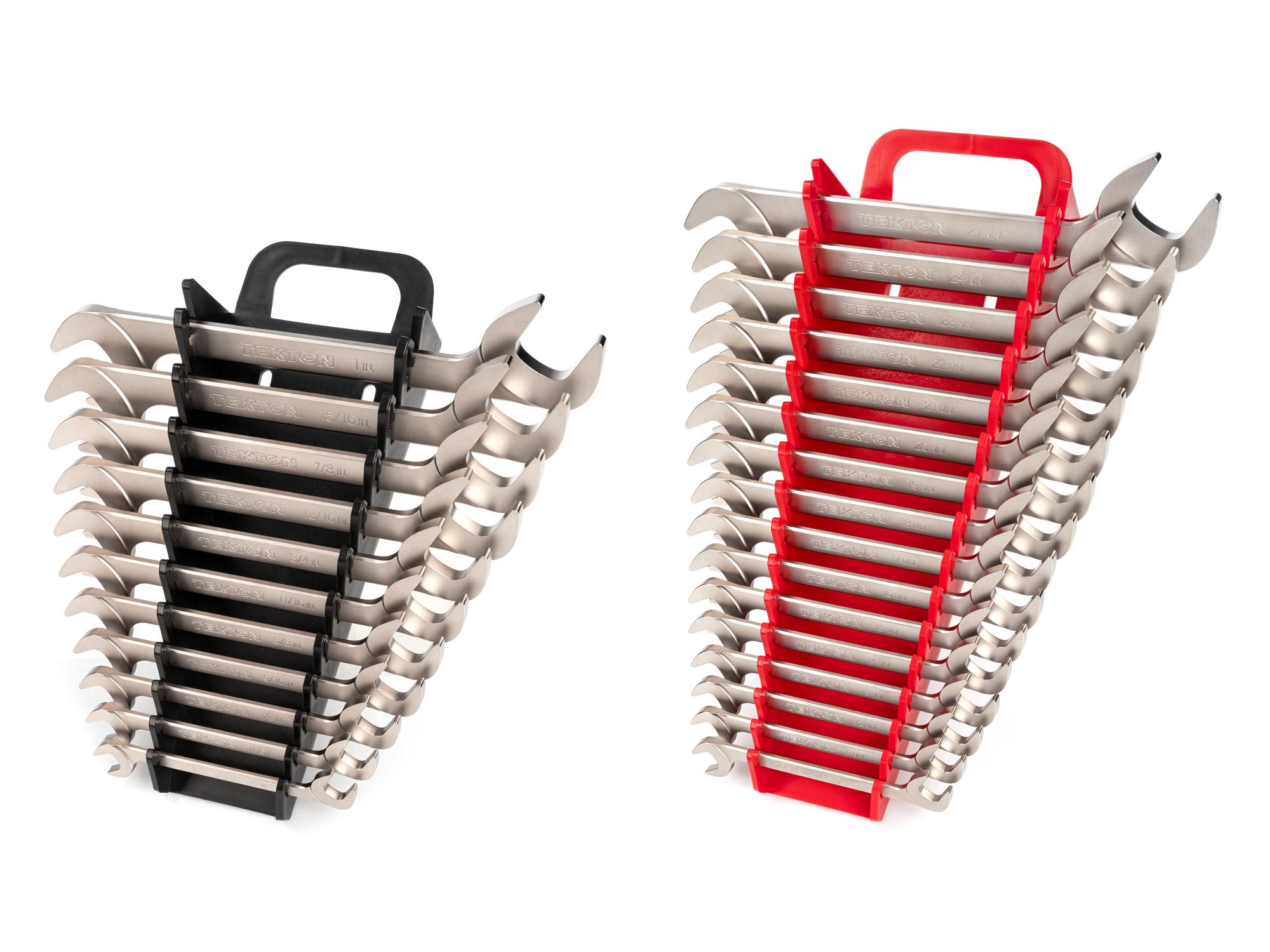 Front-right angle view of Tekton holder angle head wrench set. Item #WAE93202