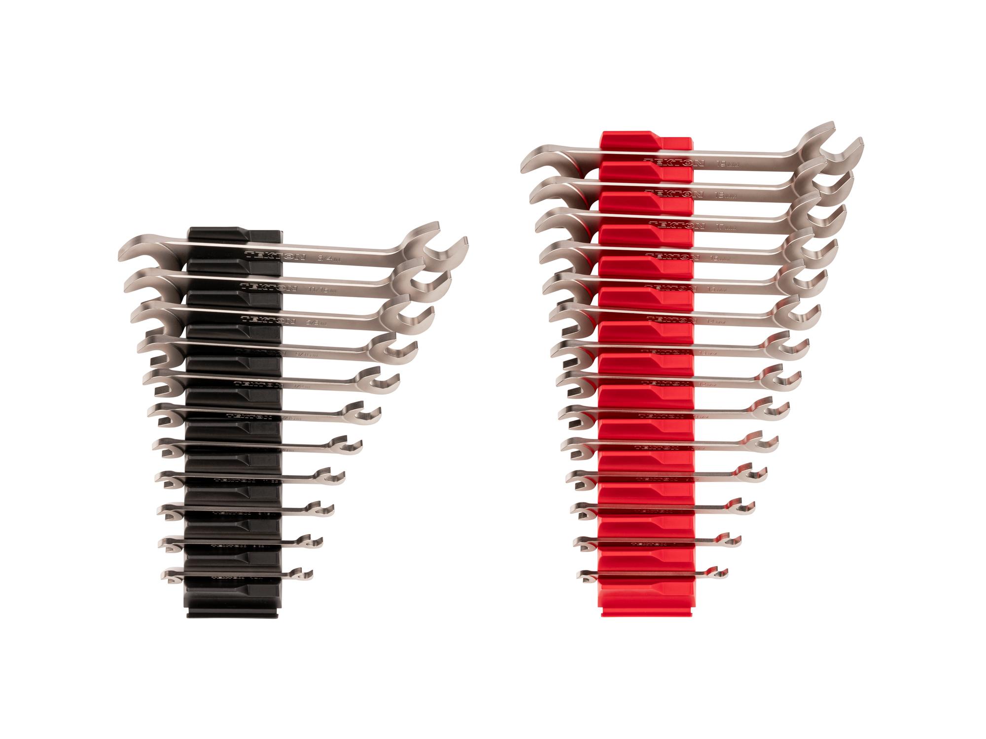 Front view of Tekton modular angle head wrench set. Item #WAE93501