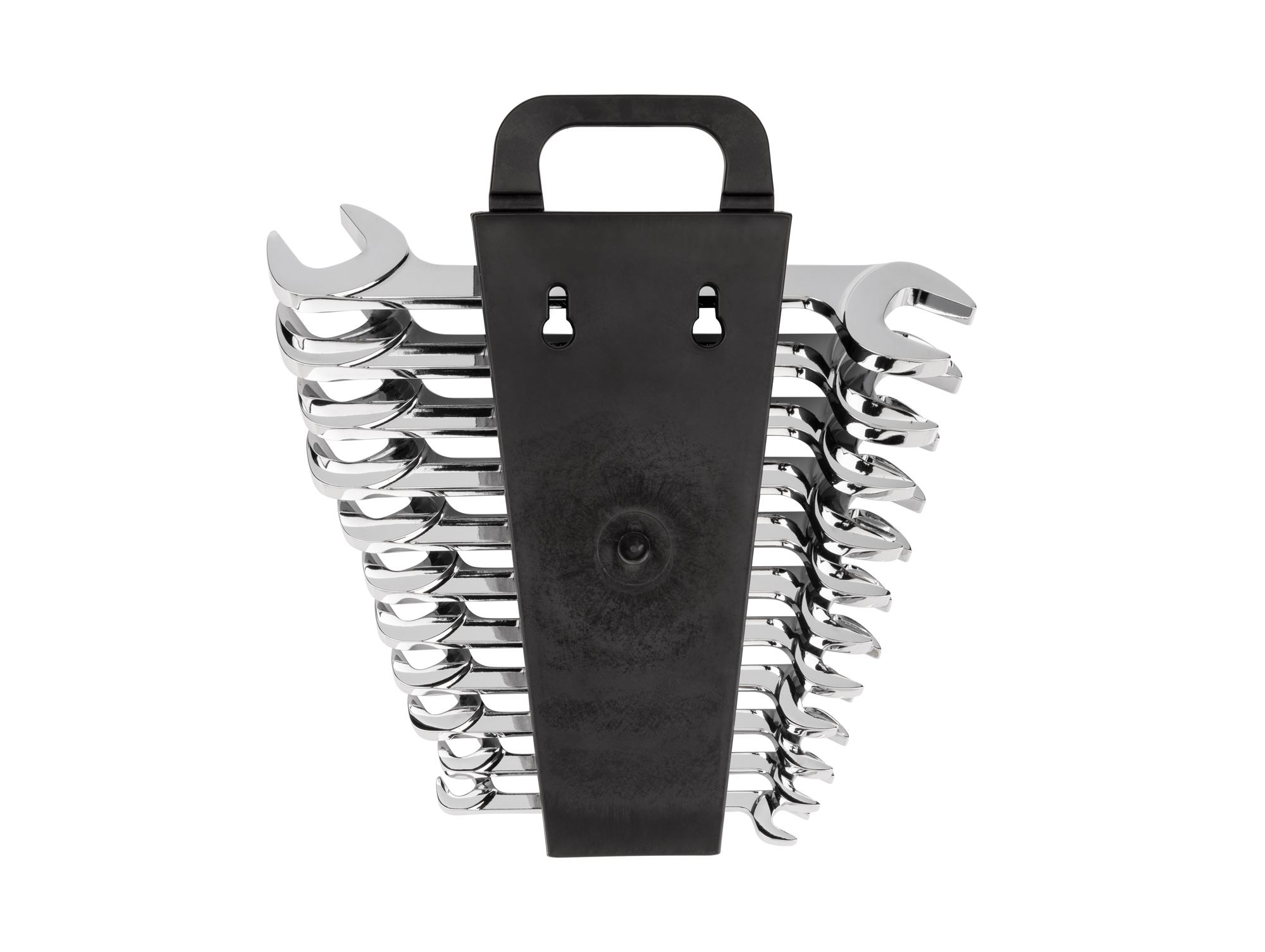 TEKTON Angle Head Open End Wrench Set with Holder, 11-Piece (1/4 - 3/4 in.) (Chrome Finish)