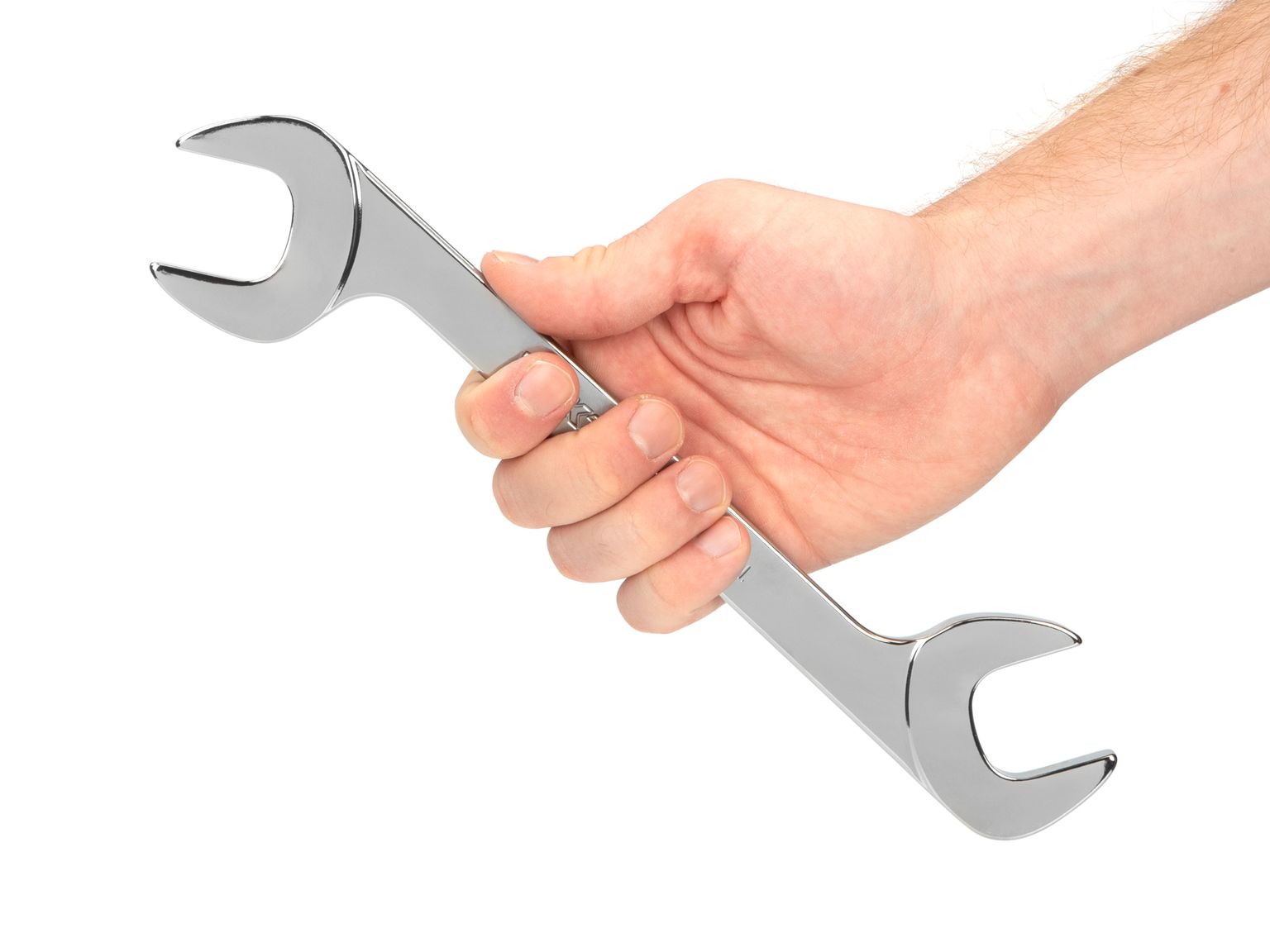 Person holding Tekton 1 1/4 inch angle head wrench. Item #WAE83032