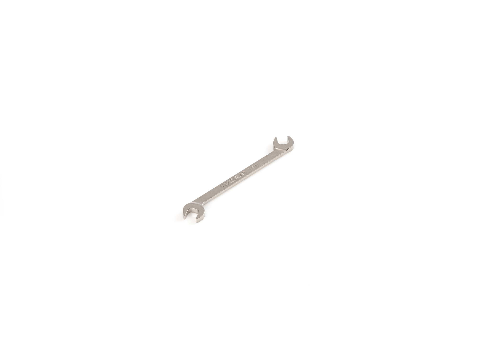 Size: 1/4 inch (SAE) angle head open end (four-way) wrench with 30º and 60º open ends and smooth, satin nickel finish. WAE83206.