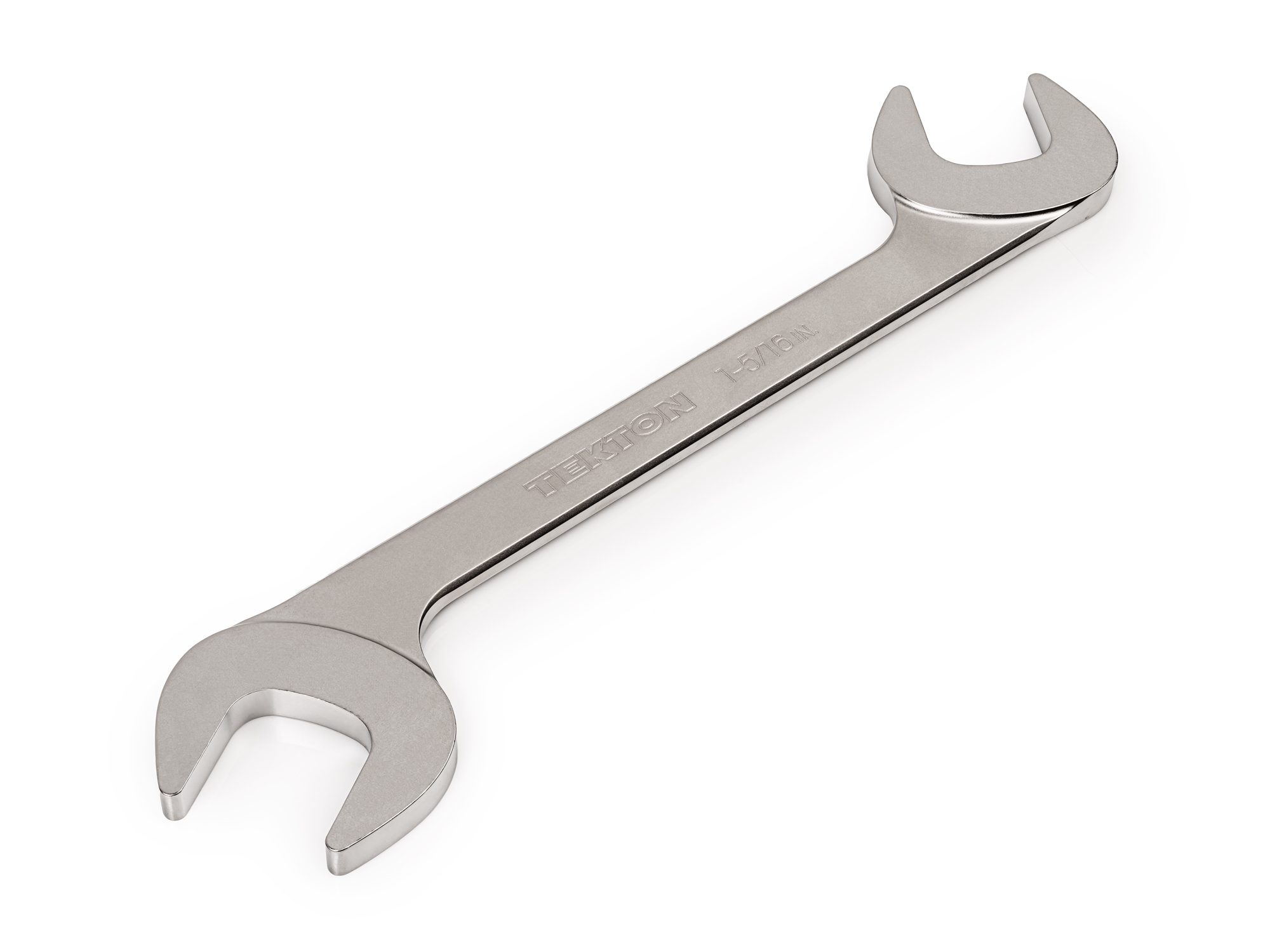 Size: 1-5/16 inch (SAE) angle head open end (four-way) wrench with 30º and 60º open ends and smooth, satin nickel finish. WAE83233.