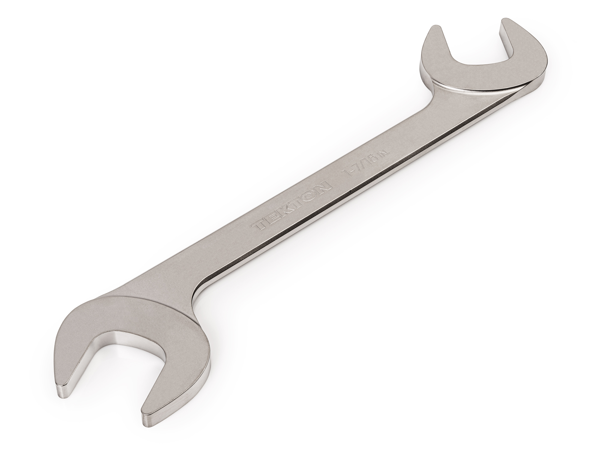 Size: 1-7/16 inch (SAE) angle head open end (four-way) wrench with 30º and 60º open ends and smooth, satin nickel finish. WAE83236.