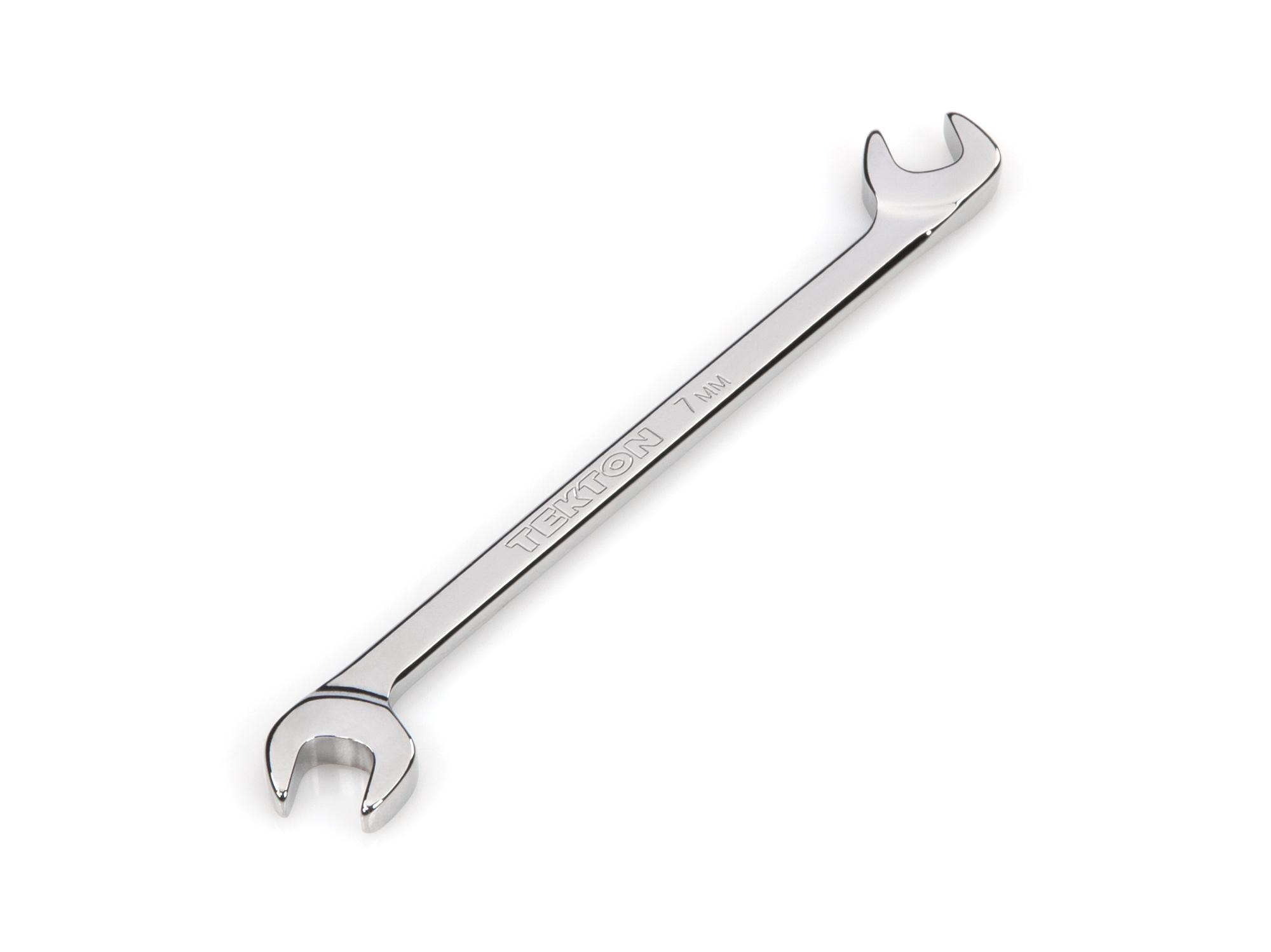 Front-right angle view of Tekton 7 millimeter angle head wrench set. Item #WAE84007