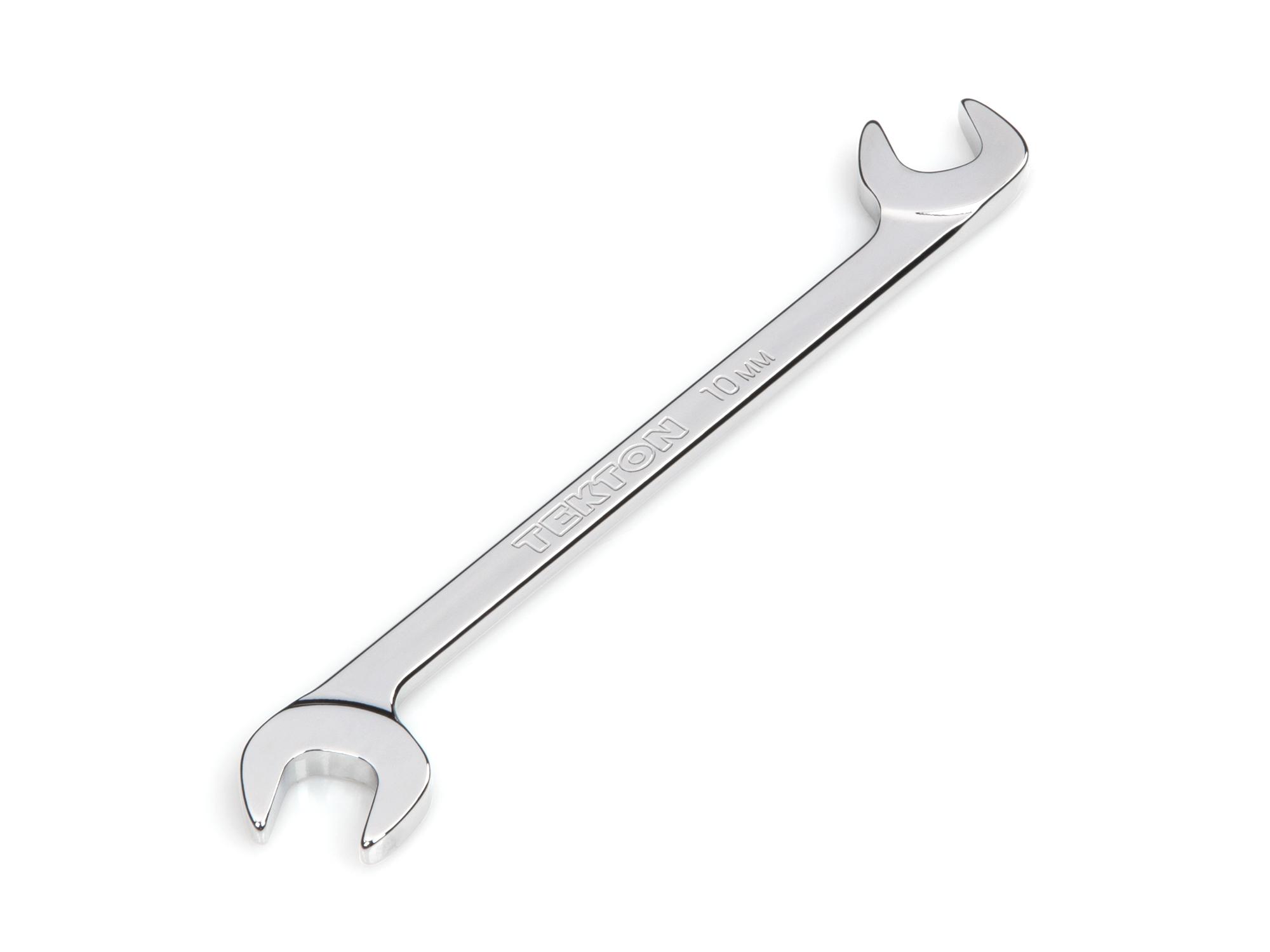 Front-right angle view of Tekton 10 millimeter angle head wrench. Item #WAE84010