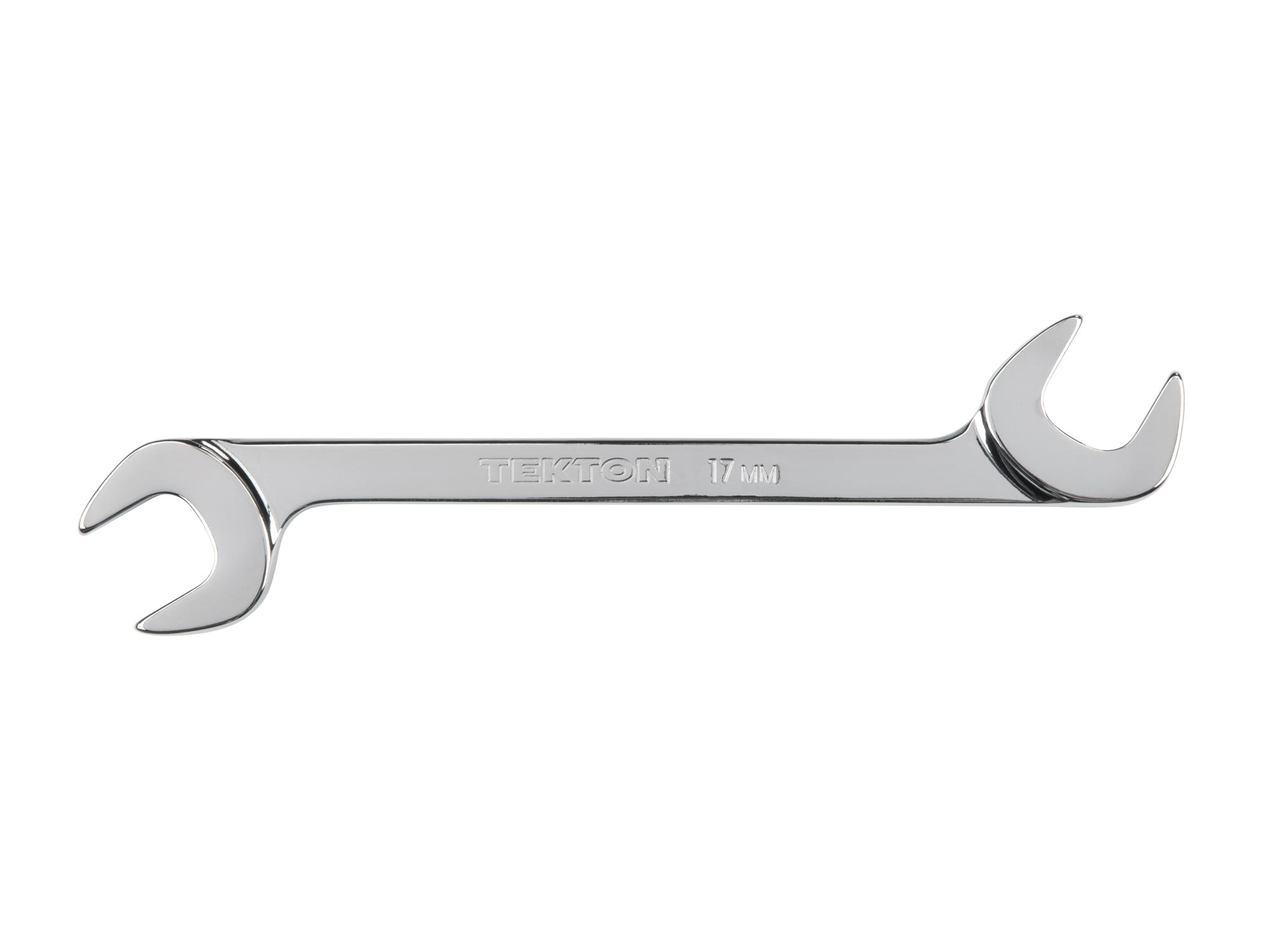 Front view of Tekton 17 millimeter angle head wrench. Item #WAE84017