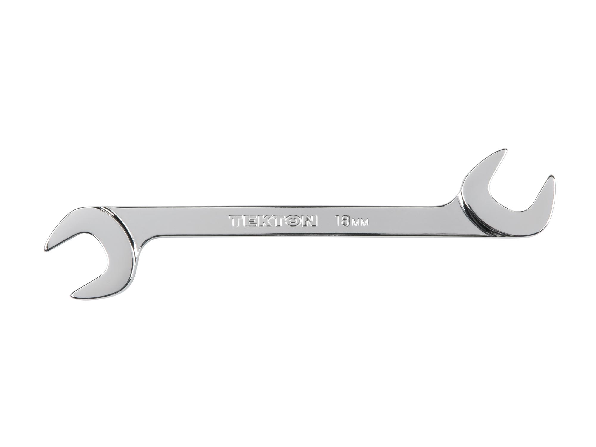 Front view of Tekton 18 millimeter angle head wrench set. Item #WAE84018
