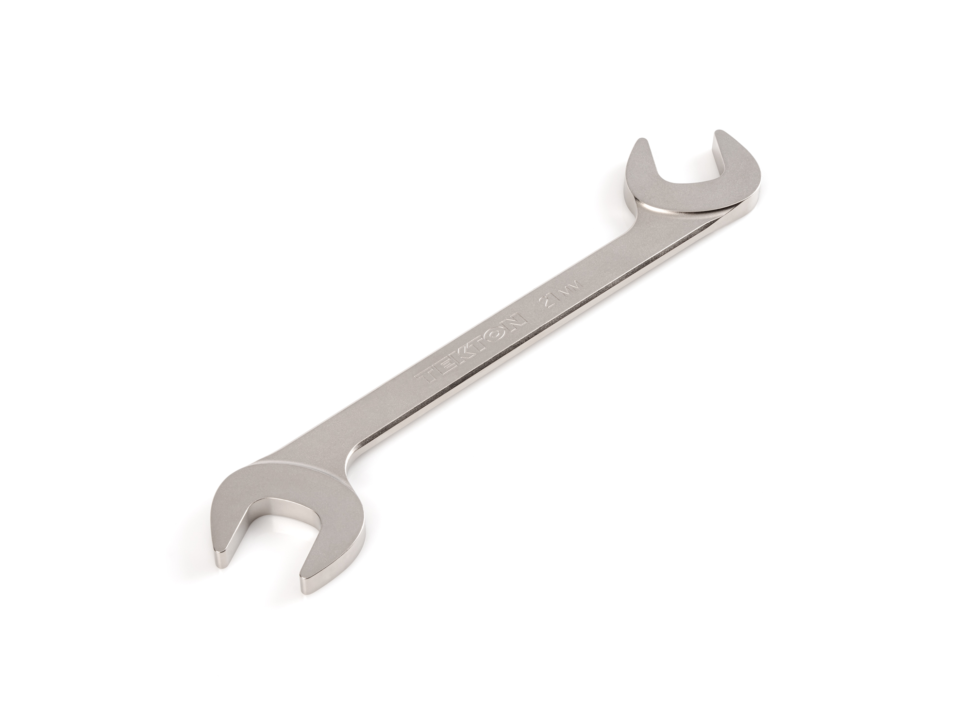 Size: 21 mm (metric) angle head open end (four-way) wrench with 30º and 60º open ends and smooth, satin nickel finish. WAE84221.