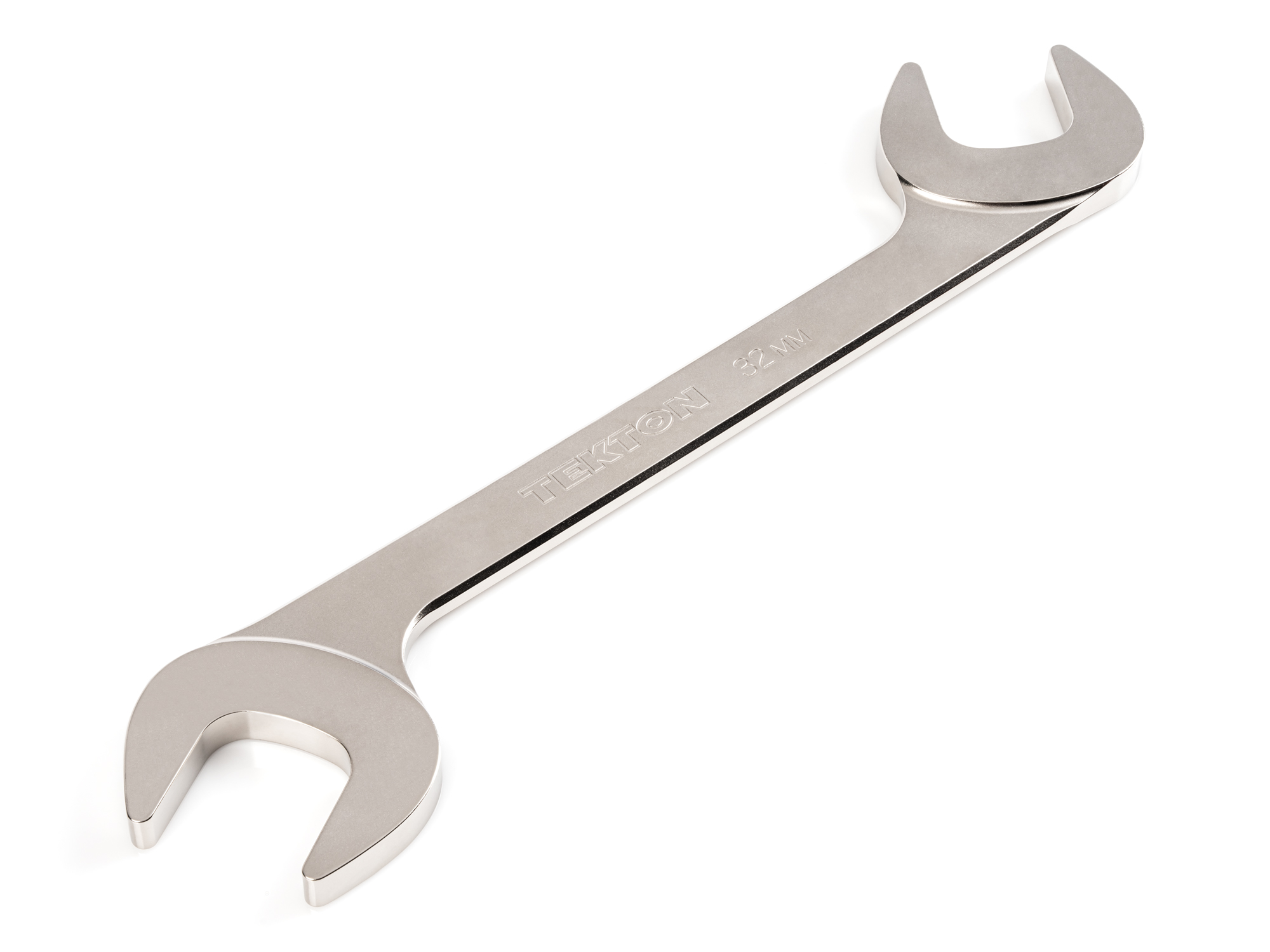 Size: 32 mm (metric) angle head open end (four-way) wrench with 30º and 60º open ends and smooth, satin nickel finish. WAE84232.