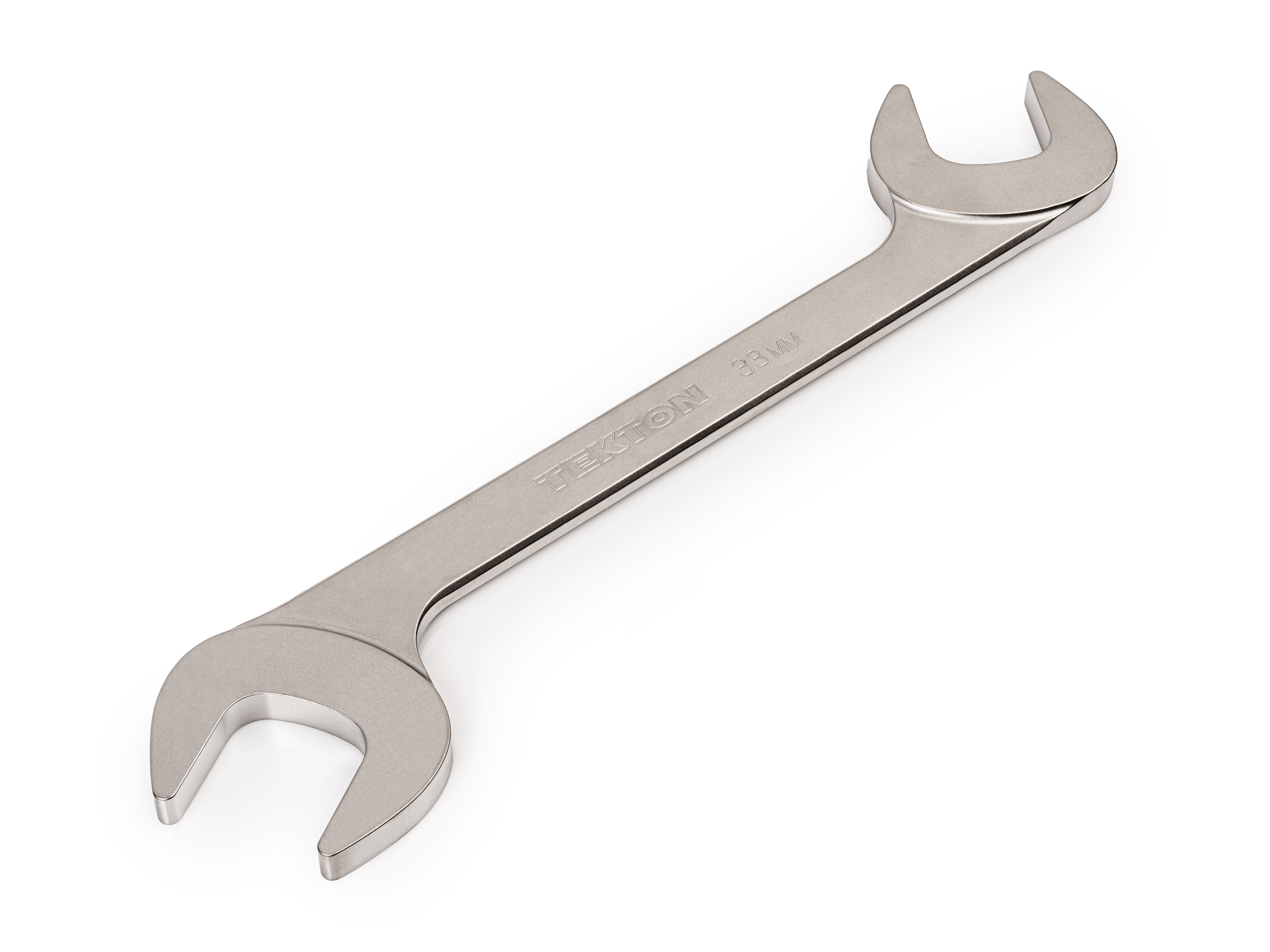 Size: 33 mm (metric) angle head open end (four-way) wrench with 30º and 60º open ends and smooth, satin nickel finish. WAE84233.