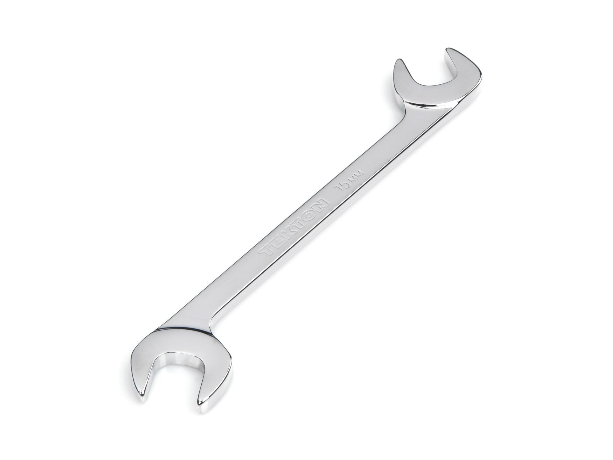Front-right angle view of Tekton 15 millimeter angle head wrench set. Item #X55
