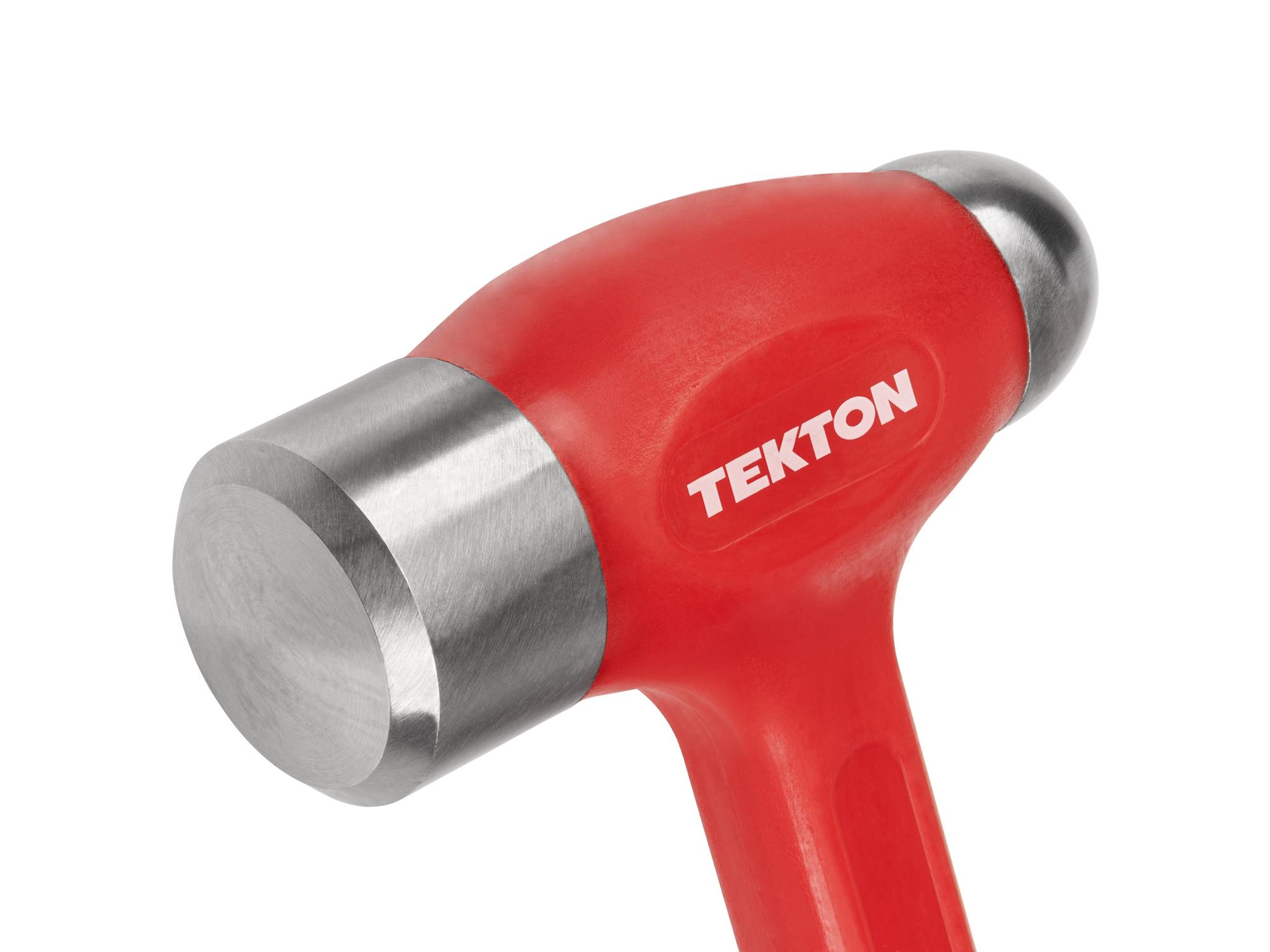 Closeup view of Tekton ball peen hammer. Item #HDB50047