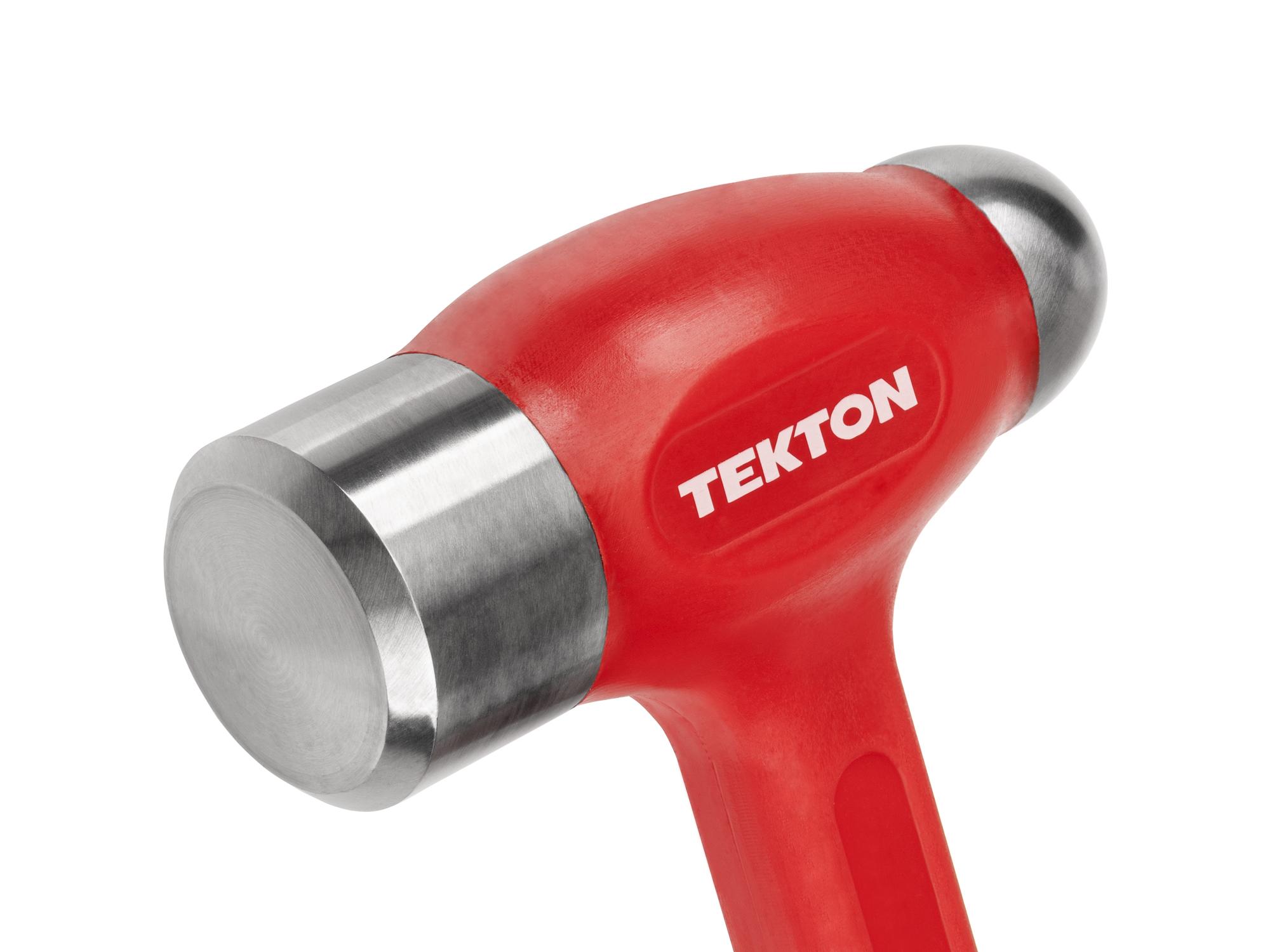 Closeup view of Tekton ball peen hammer. Item #HDB50050