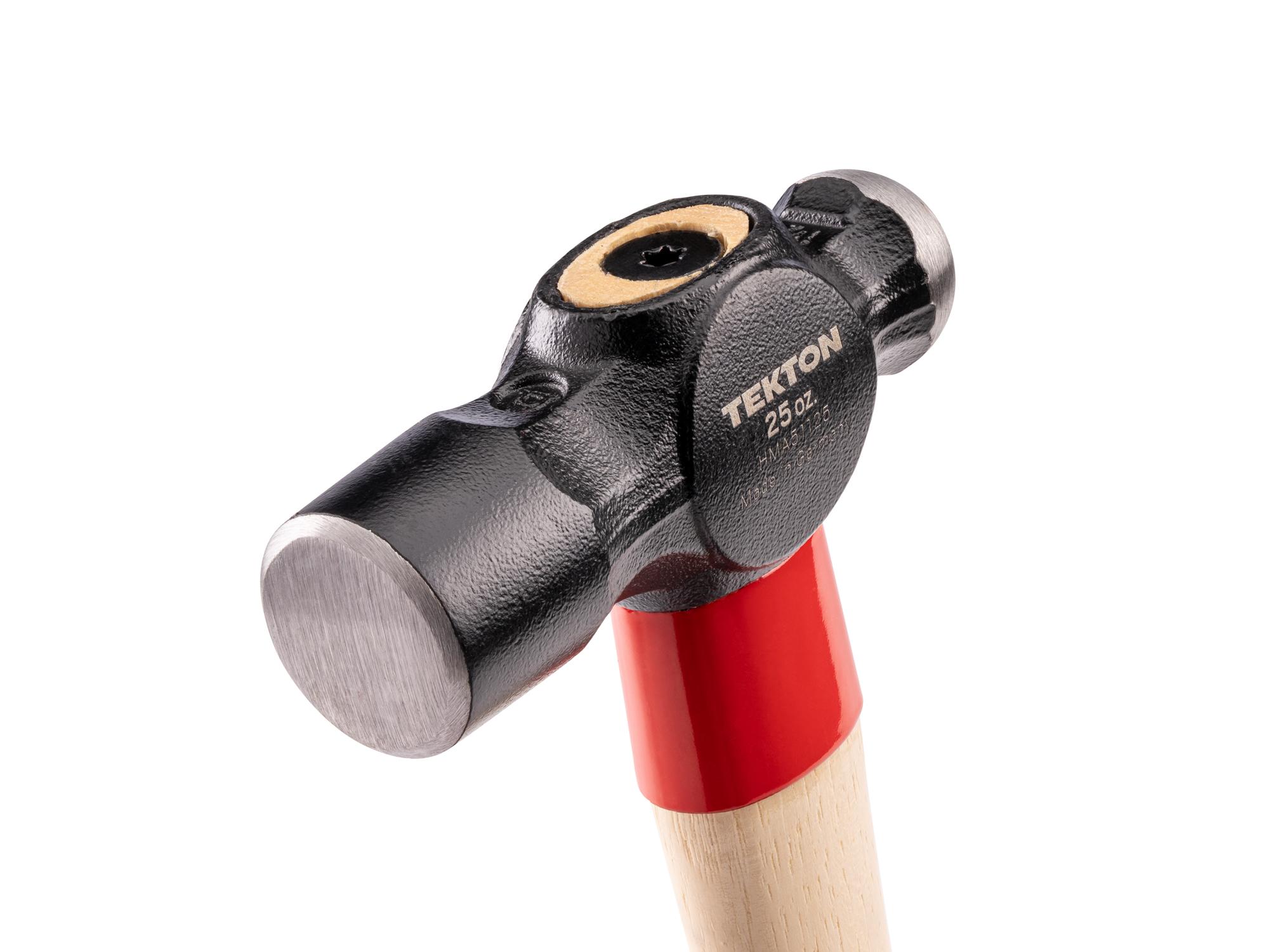 Closeup view of Tekton ball peen hammer. Item #HMA51125
