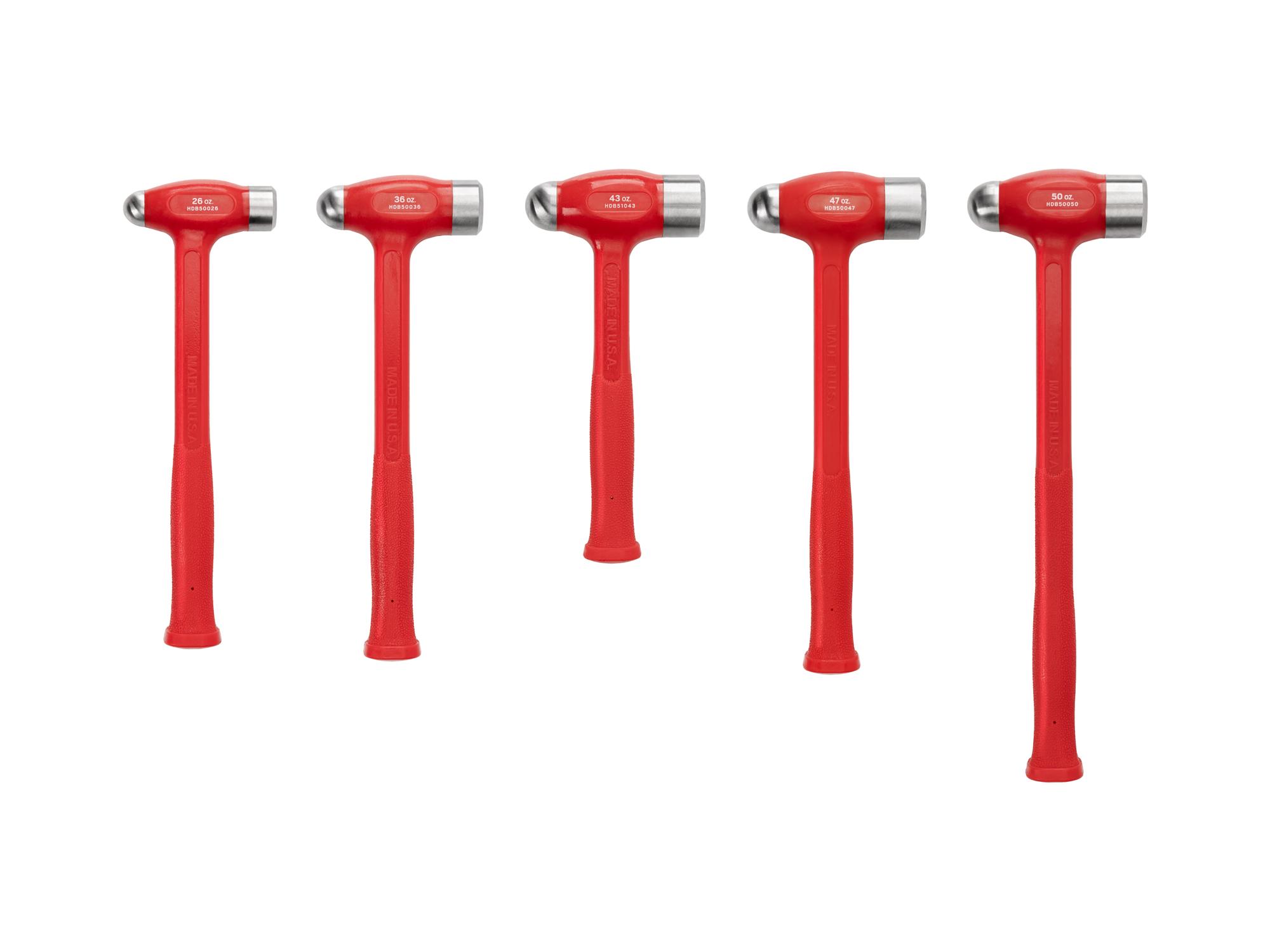Back view of Tekton ball peen hammer set. Item #HDB95003