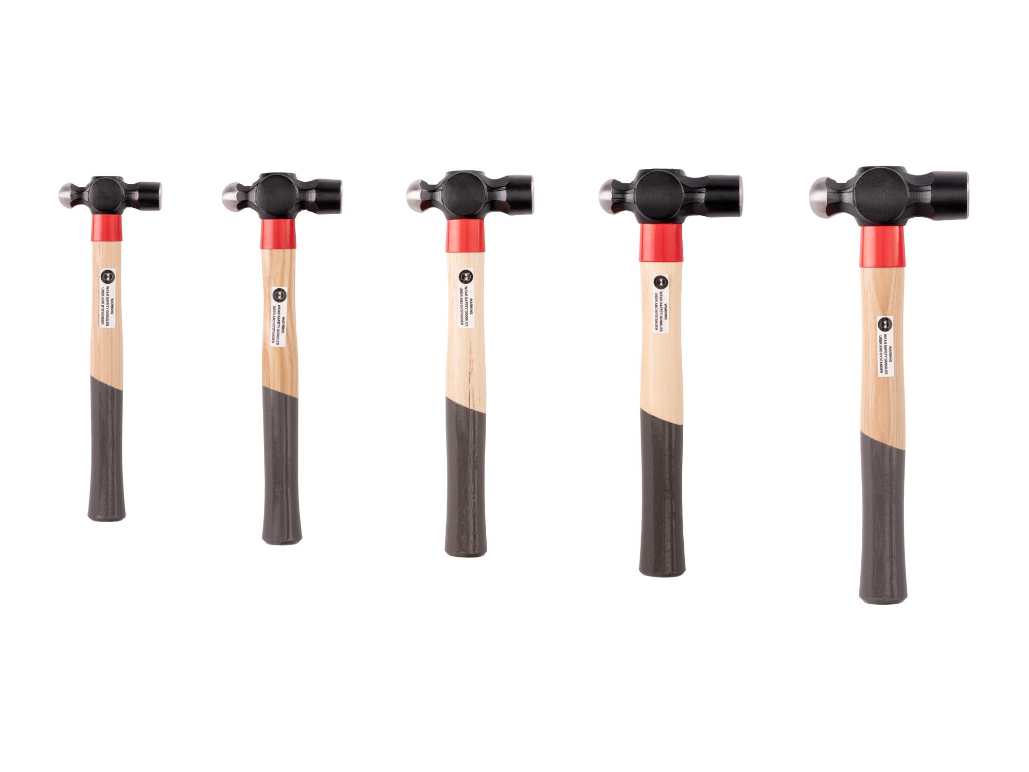 Back view of Tekton ball peen hammer set. Item #HMA95002