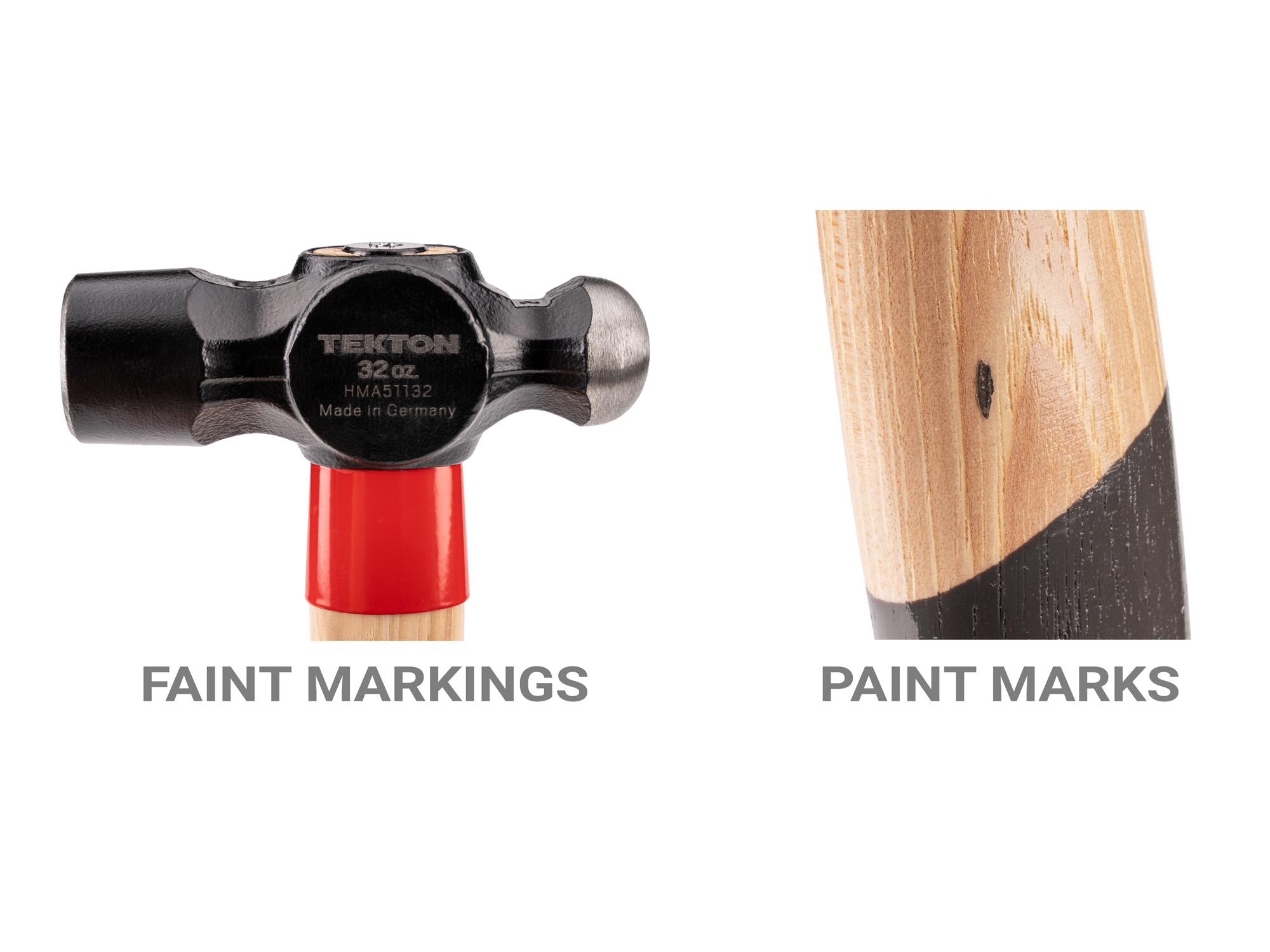 Example shown of Tekton tool onlyball peen hammer. Item #X157