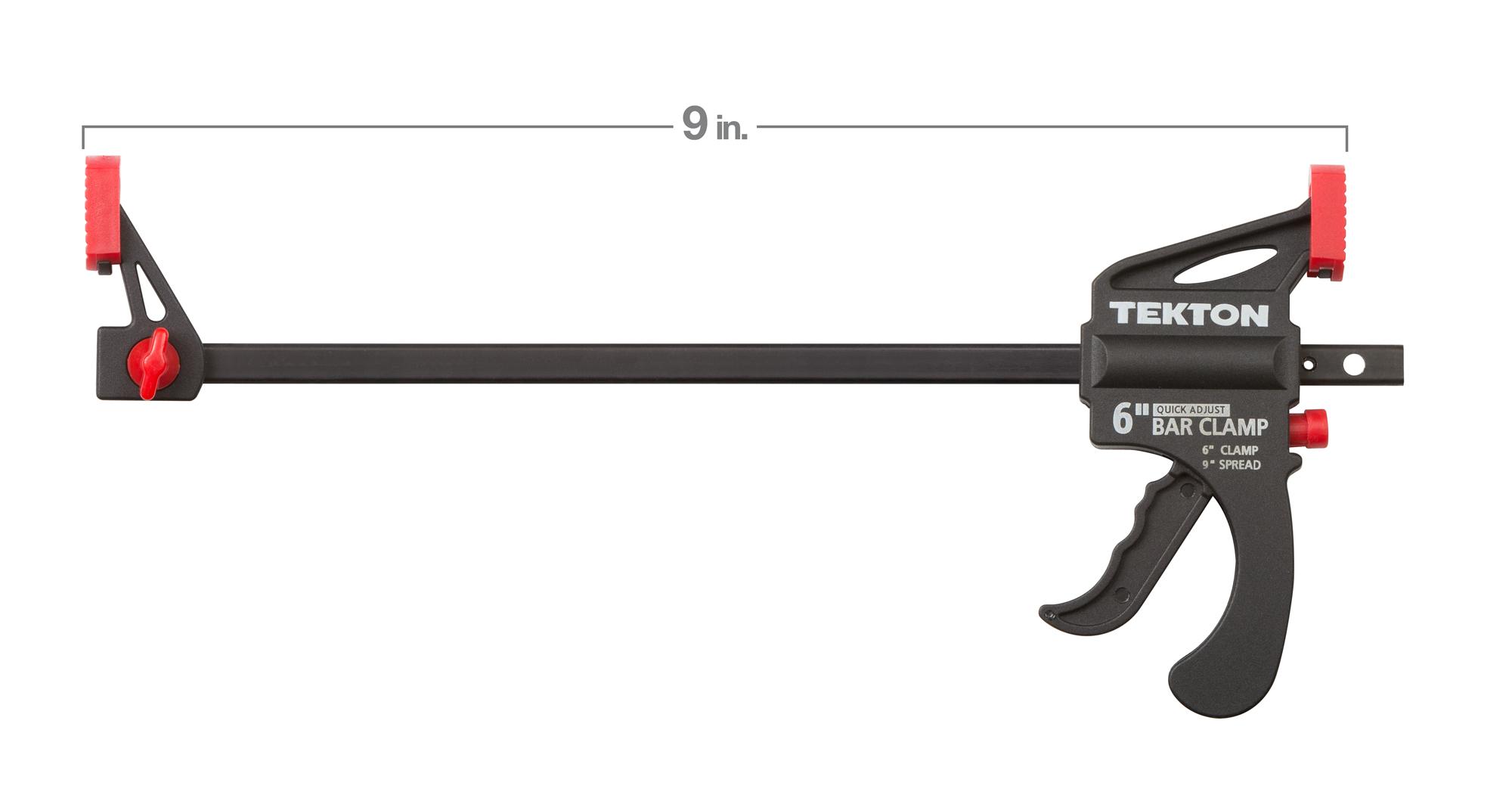 Person holding Tekton bar clamp. Item #39180