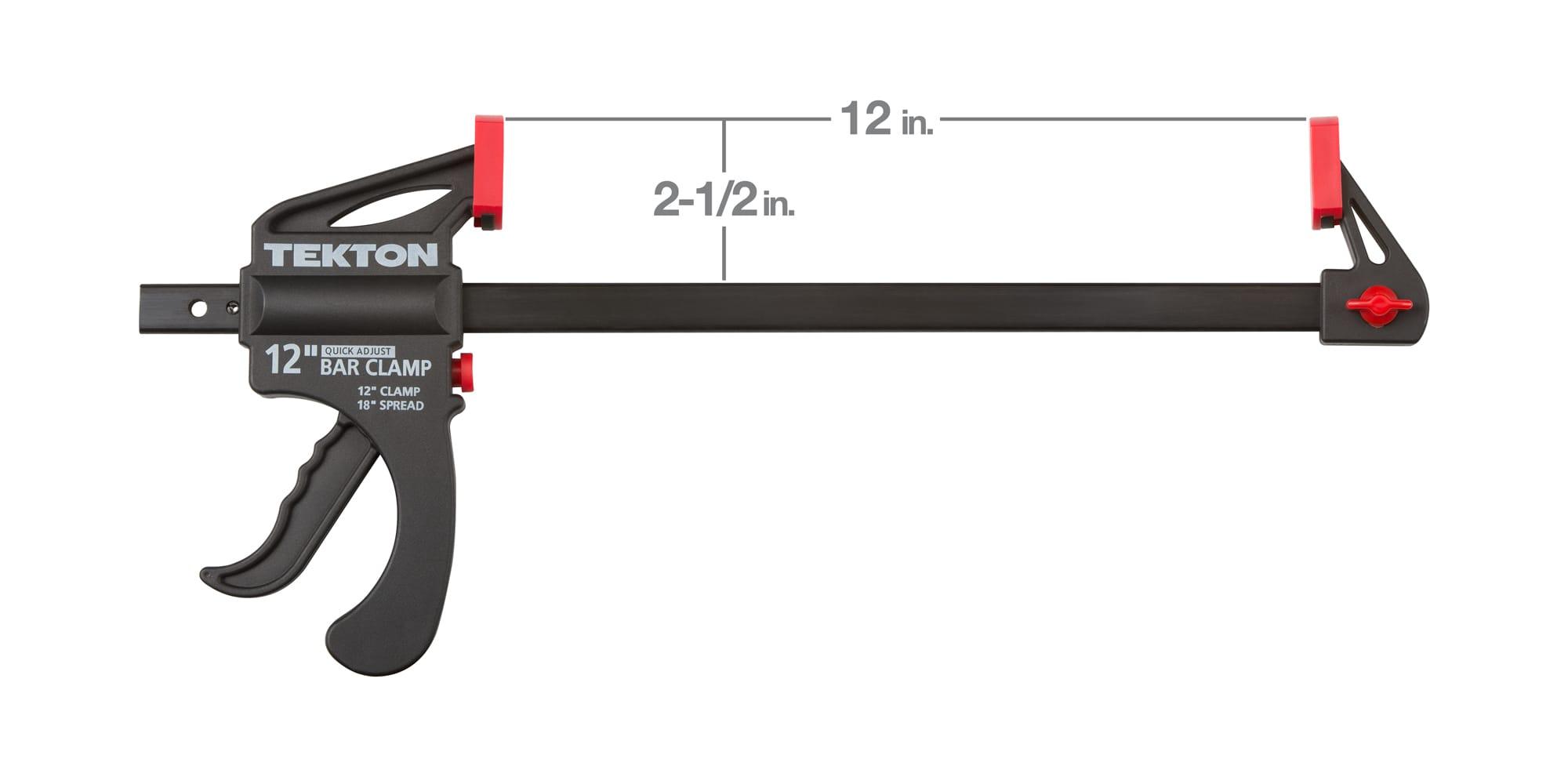 Dimensions for Tekton  bar clamp set. Item #39182