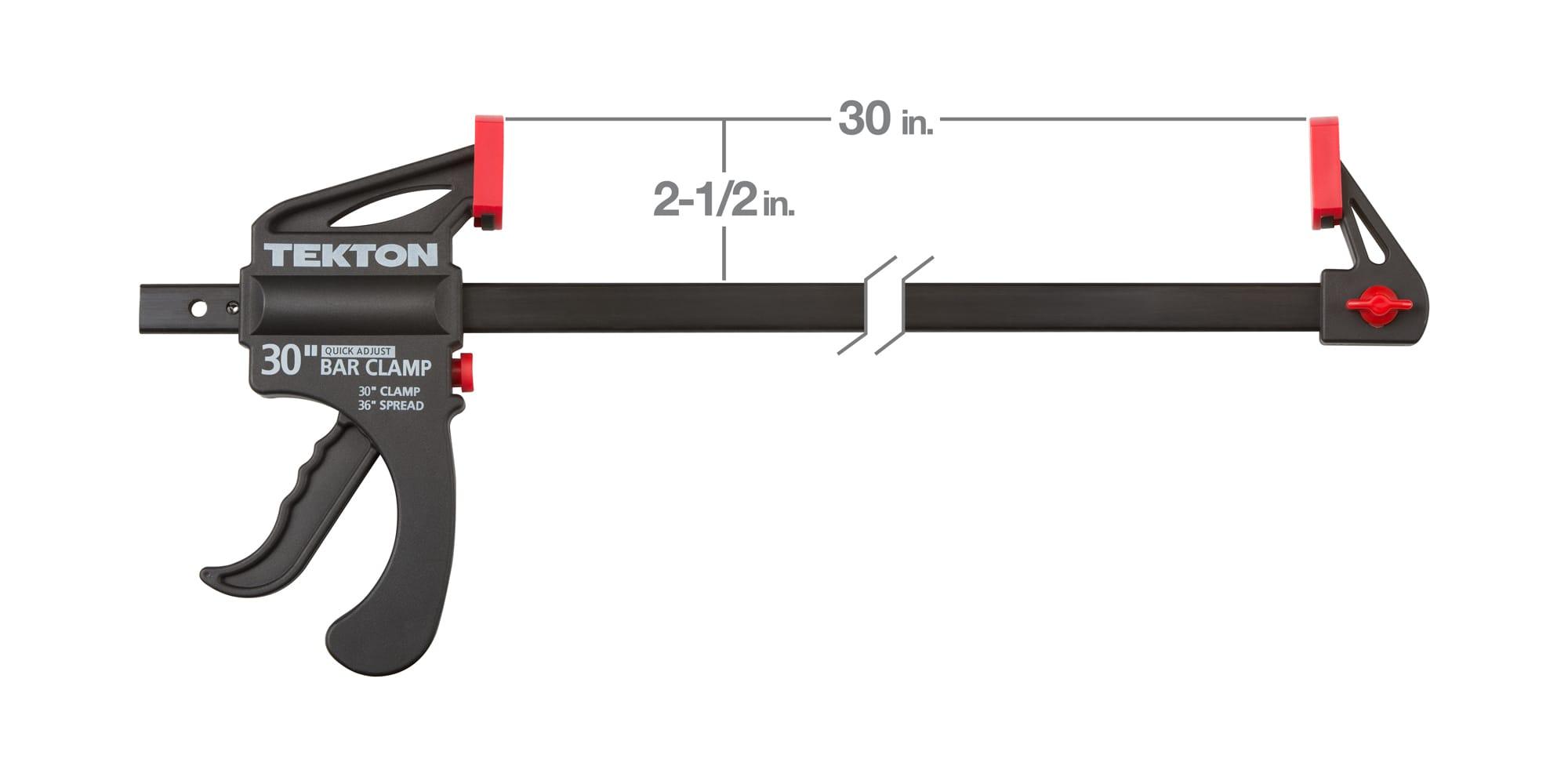 Dimensions for Tekton bar clamp. Item #39185