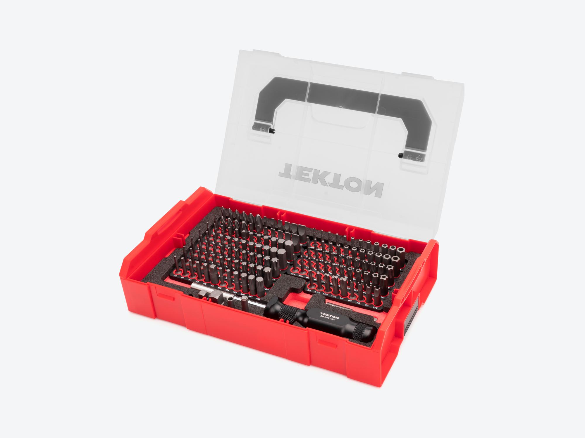 Front-right angle view of Tekton bit set. Item #DBA93600