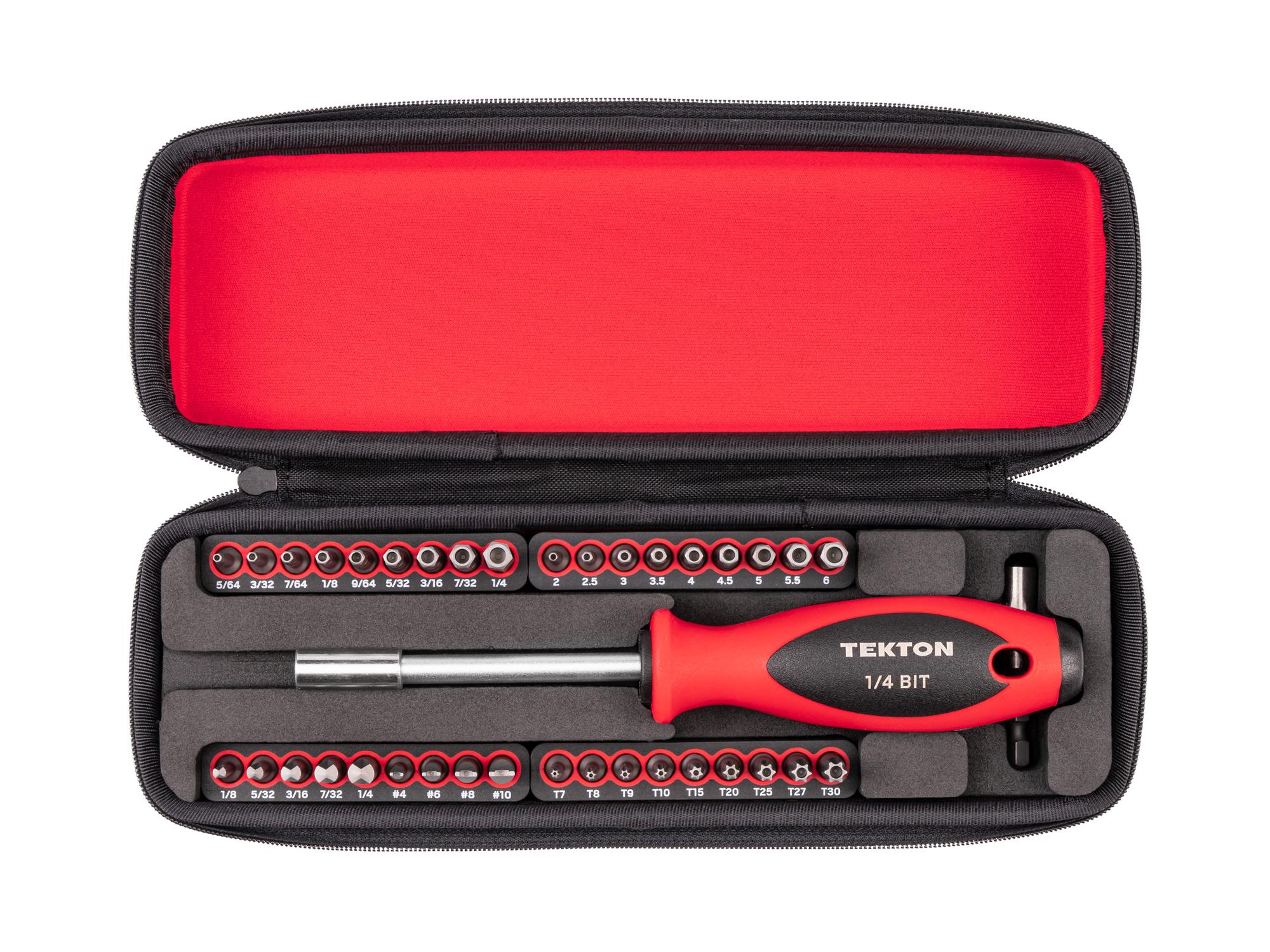 Molded Handle Bit Driver and Security Insert Bit Set with Case (38-Piece)