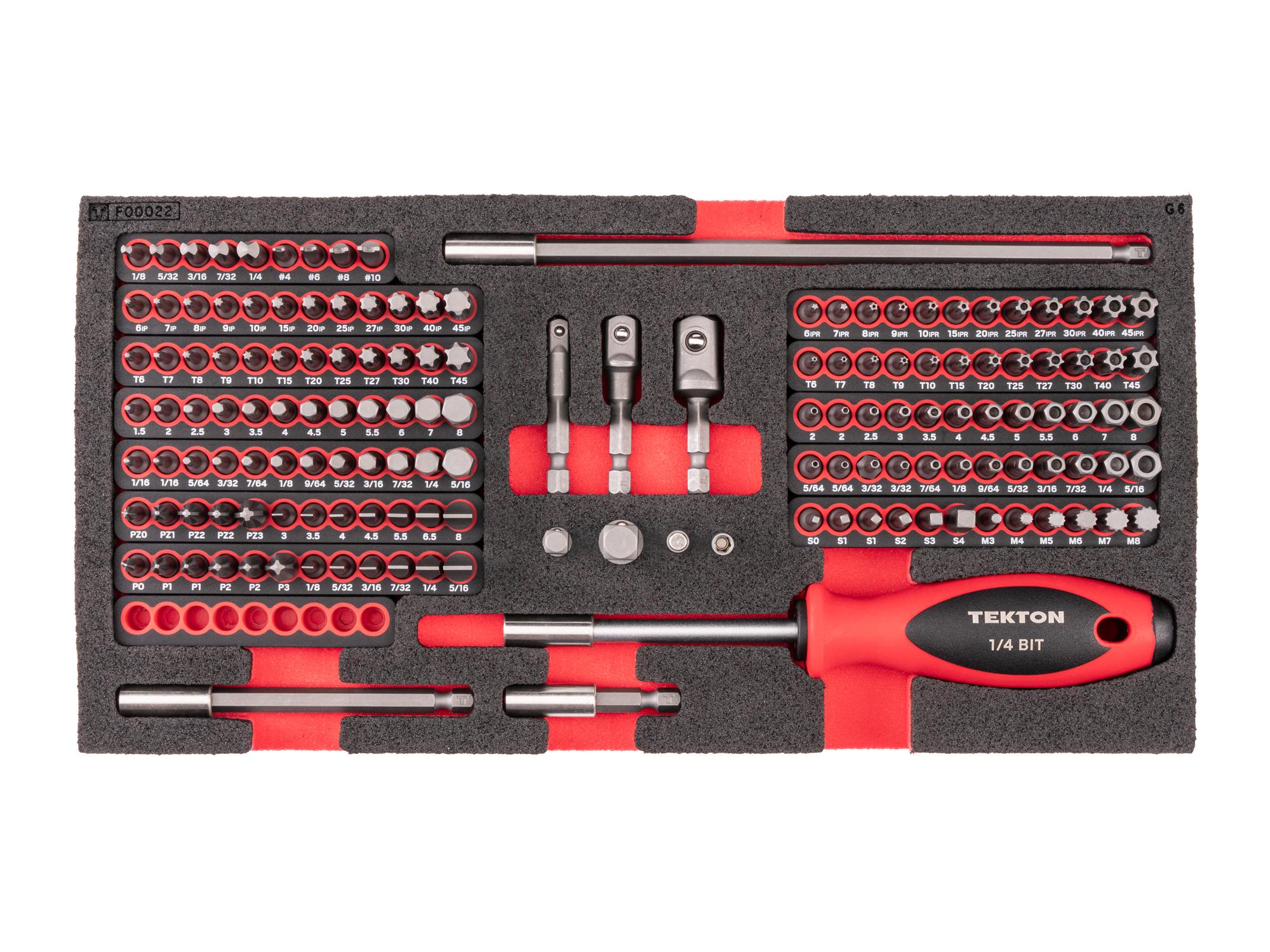 Molded Handle Bit Driver and Insert Bit Set with 12 x 6 Inch Foam Organizer (152-Piece)