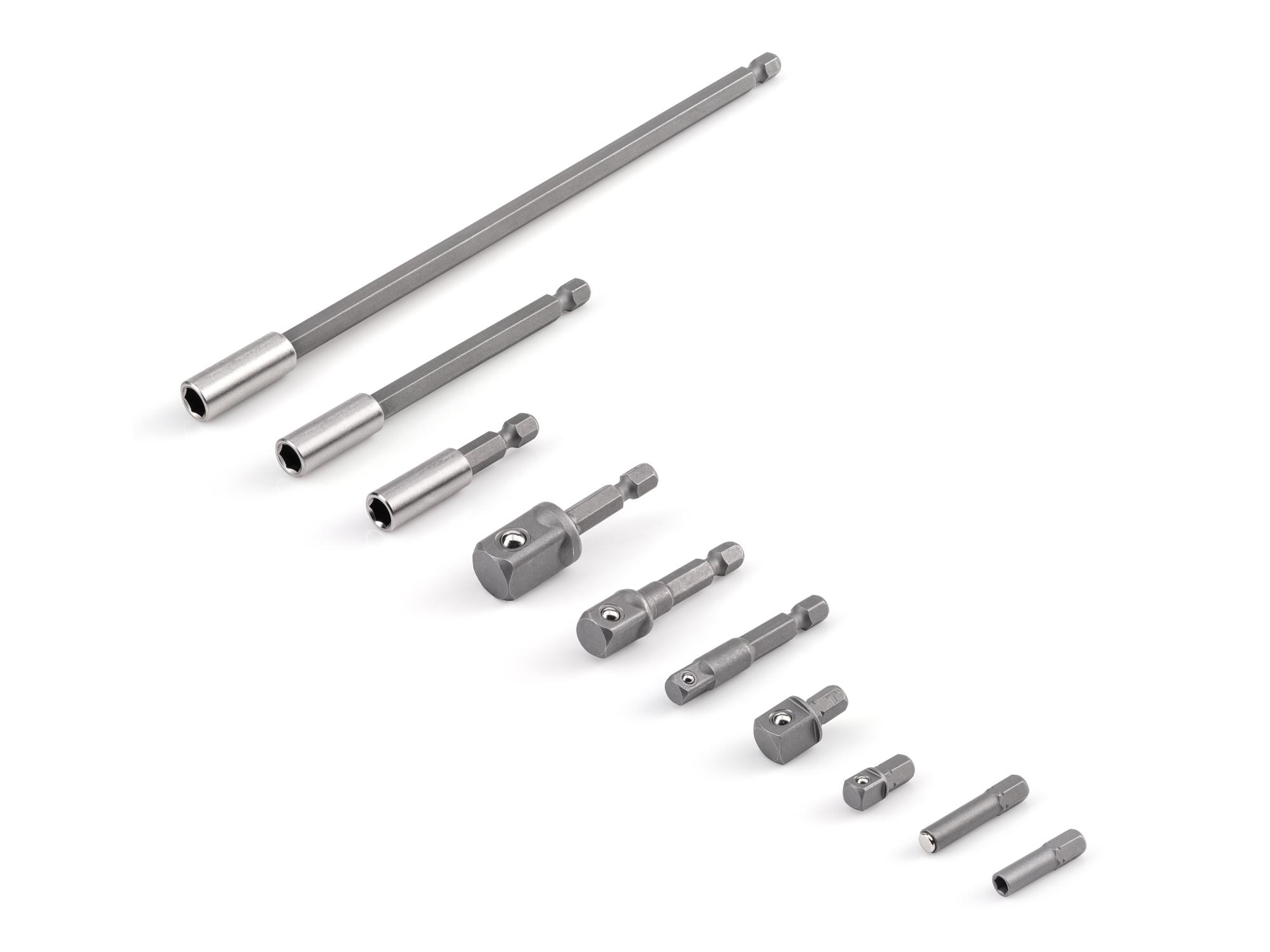 TEKTON 1/4 Inch Hex Shank Bit Accessory and Socket Adapter Set (10-Piece)