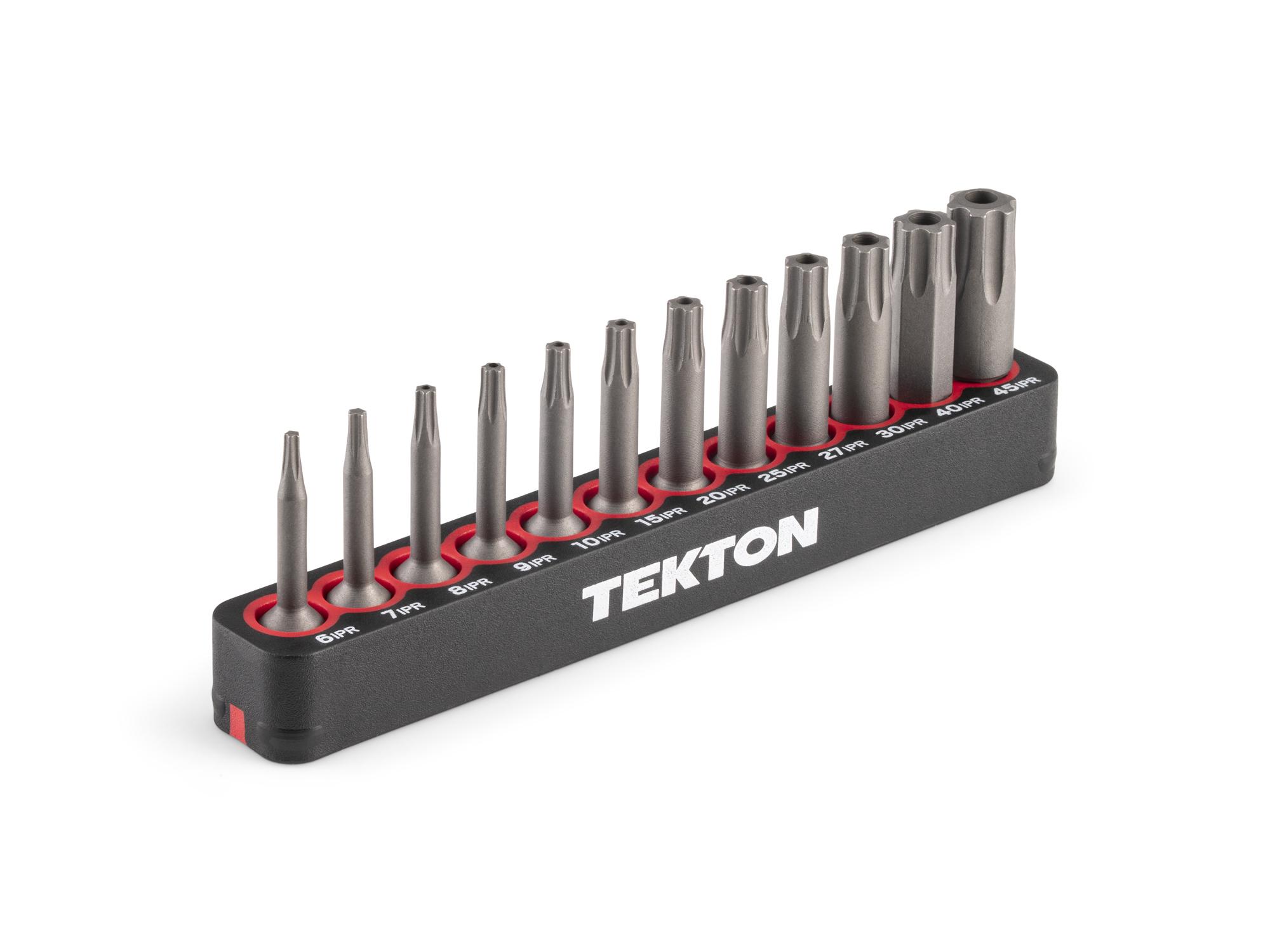 TEKTON Tamper Star Plus Insert Bit Set (1.18 Inch Length) with Rail, 12-Piece (6IPR - 45IPR) - 1/4 in. Hex Shank
