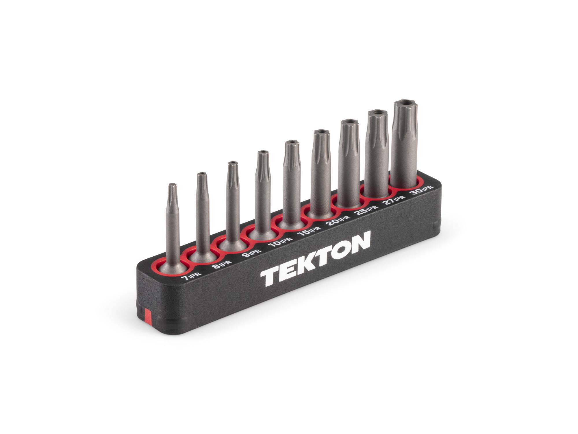 TEKTON Tamper Star Plus Insert Bit Set (1.18 Inch Length) with Rail, 9-Piece (7IPR - 30IPR) - 1/4 in. Hex Shank