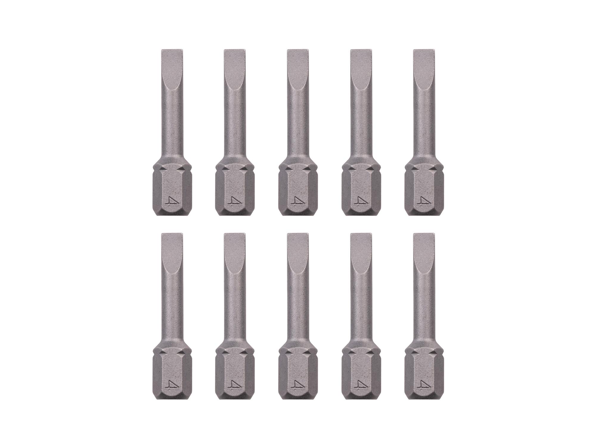 TEKTON 4 mm Slotted Insert Bits, 1.18 Inch Length (10-Pack) - 1/4 in. Hex Shank