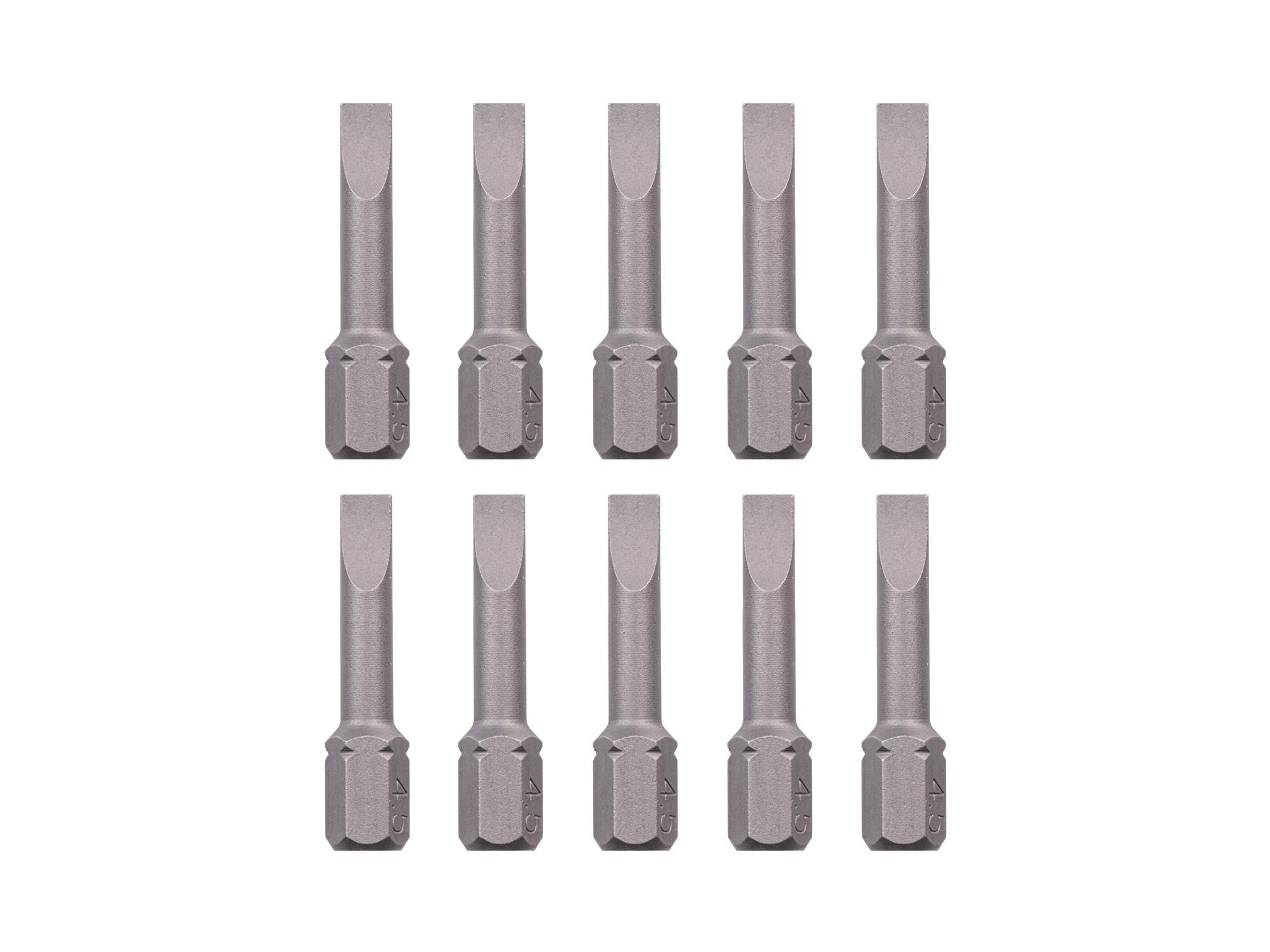 TEKTON 4.5 mm Slotted Insert Bits, 1.18 Inch Length (10-Pack) - 1/4 in. Hex Shank